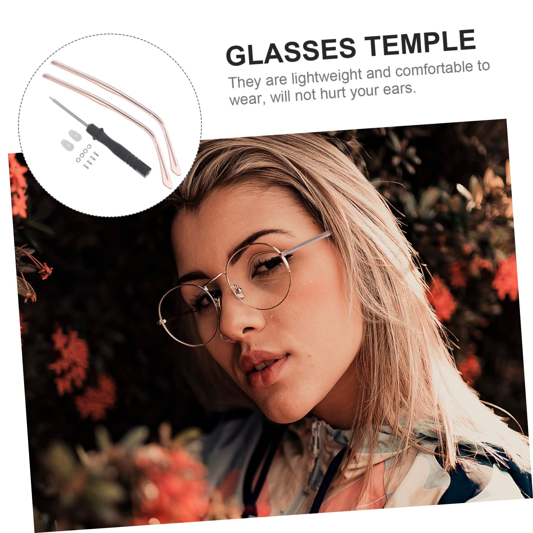 Baluue Universal Glasses Replacement Arms - 1 Pair Metal Temple Legs for Eyeglass Frame Repair | Perfect for Broken, Loose, or Missing Glasses Parts (Home, Office, Travel Use)