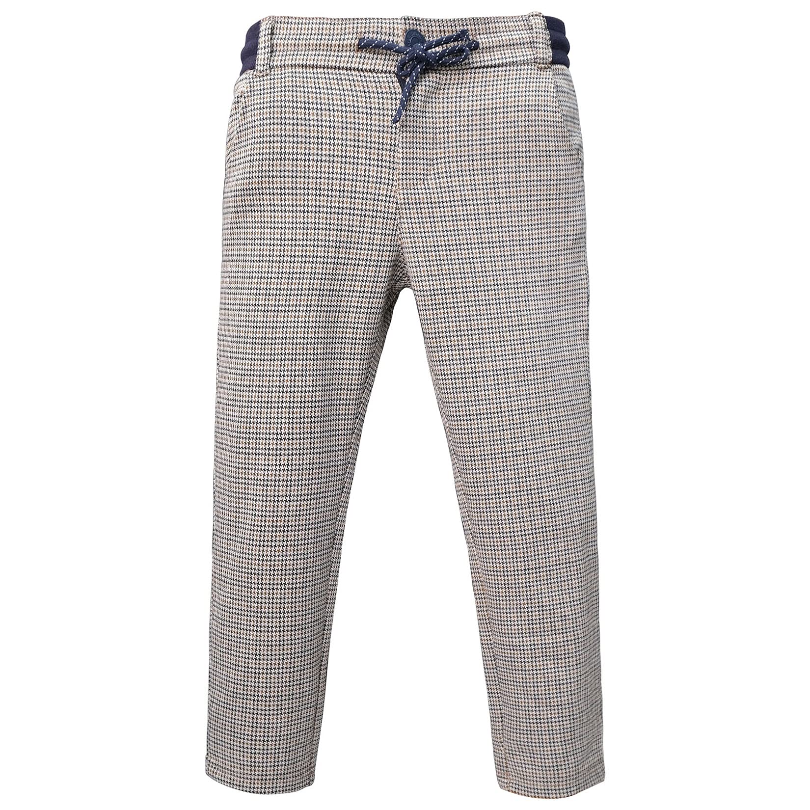 ASHION Boys Dress Pants with Adjustable Waist - Slim Fit Stretch Plaid Chinos for Kids 2-12 Years | School Uniform, Church & Formal Occasions