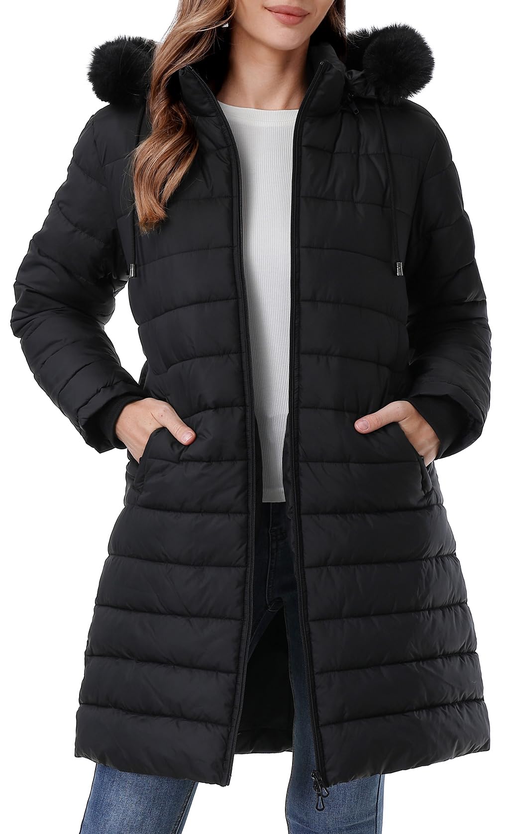Women's Waterproof Long Puffer Jacket - Thickened Down Coat for Extreme Cold Weather | Winter Warm Parka for Outdoor Activities, Skiing & Daily Commute
