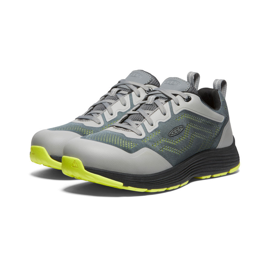 Sparta 2 ESD Aluminum Toe Safety Shoes for Men - Steel Grey & Evening Primrose | Slip-Resistant Work Boots for Construction, Warehouse & Industrial Use
