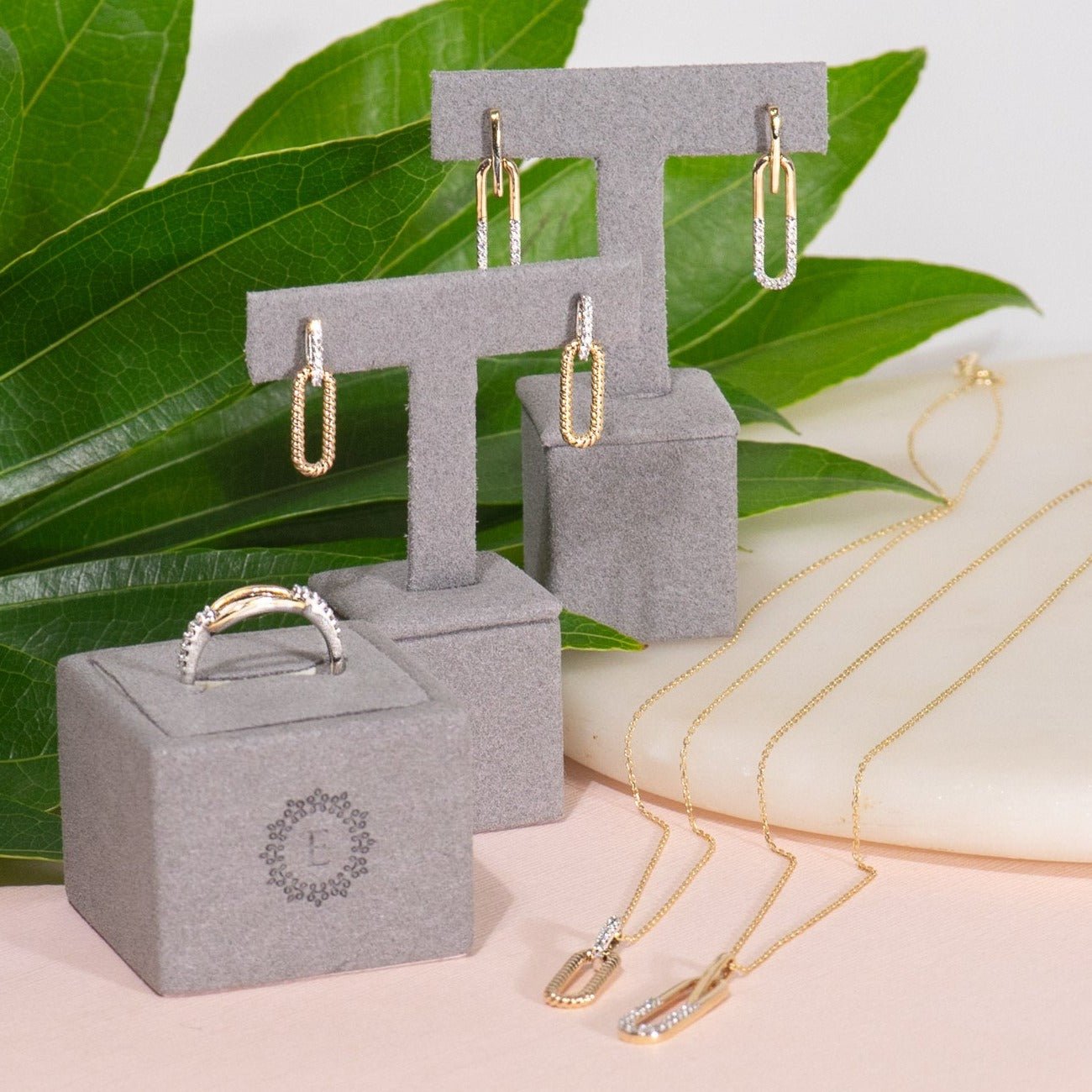 10k Yellow Gold Dangling Paperclip Diamond Stud Earrings - Elegant & Durable for Everyday Wear, Parties & Special Occasions