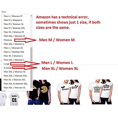 King and Queen Matching Couple T-Shirts Set - His & Hers Black Cotton Shirts for Date Night, Anniversary, and Valentine's Day Gifts