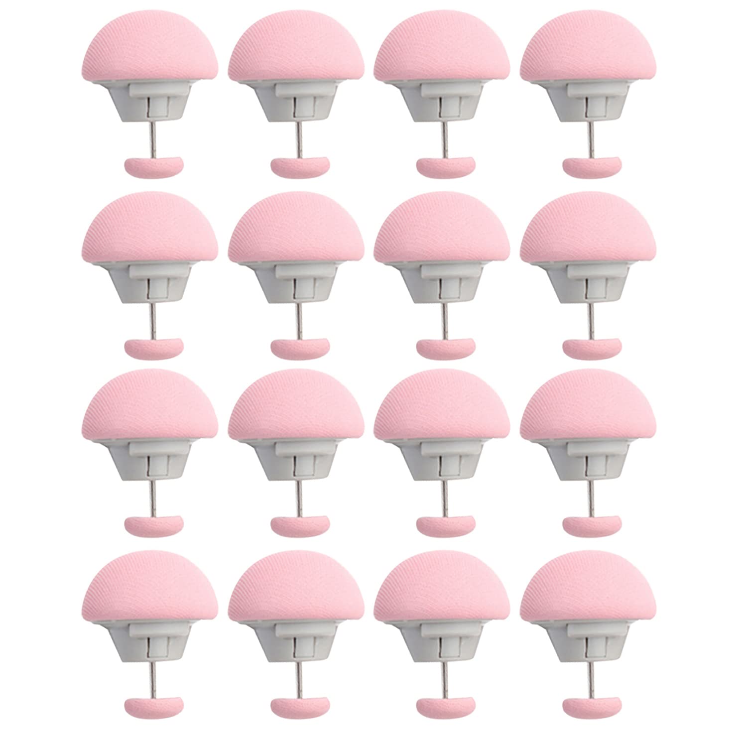 16-Piece Duvet Clips Set - Non-Slip Quilt Fixing Clips with Buttons for Duvet Cover | Pink Mushroom-Shaped Holders | Perfect for Bedroom, Hotel & Airbnb Use