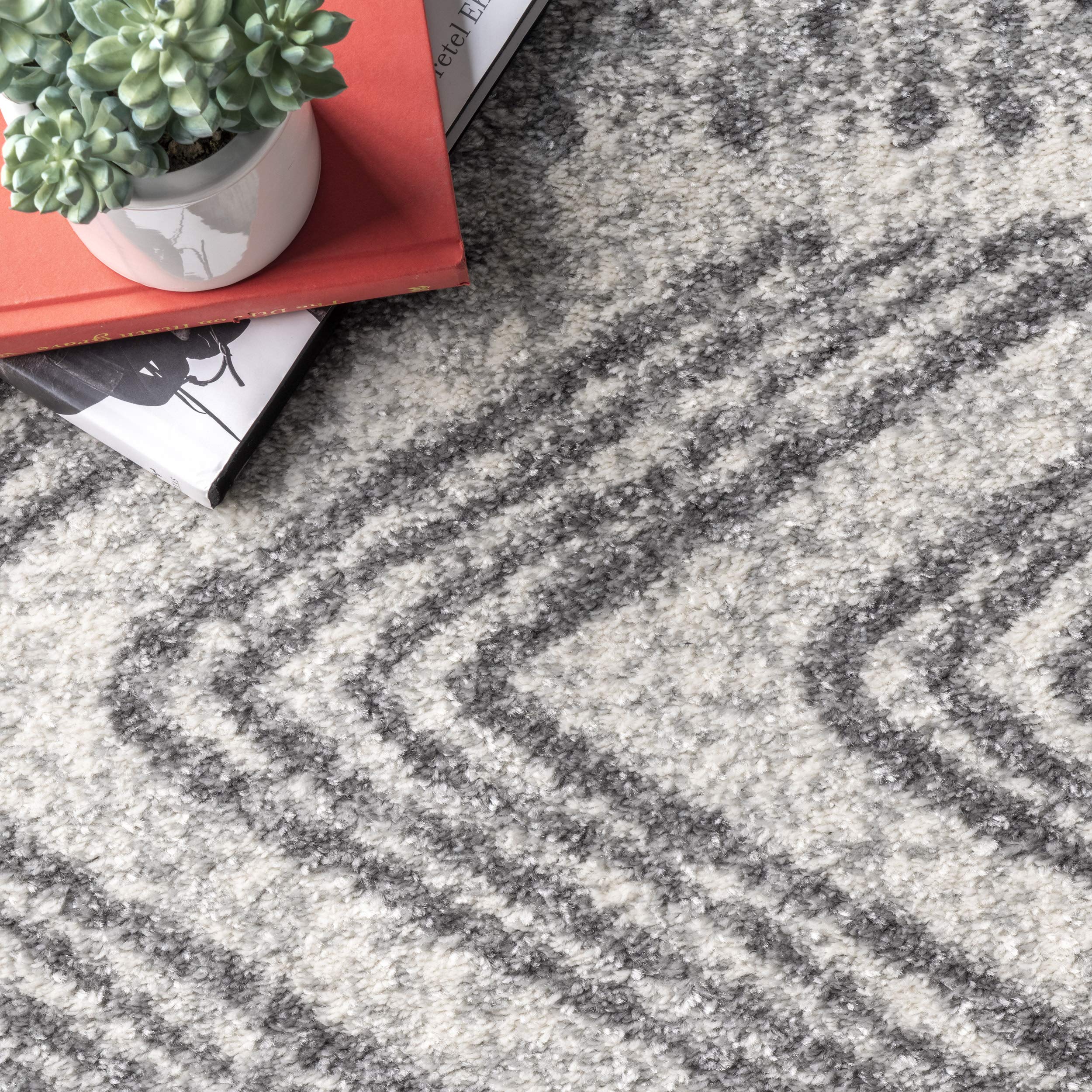 nuLOOM Shaina Tribal Handmade Area Rug 4' x 6' Oval Gray - Boho Chic Living Room Bedroom Decor