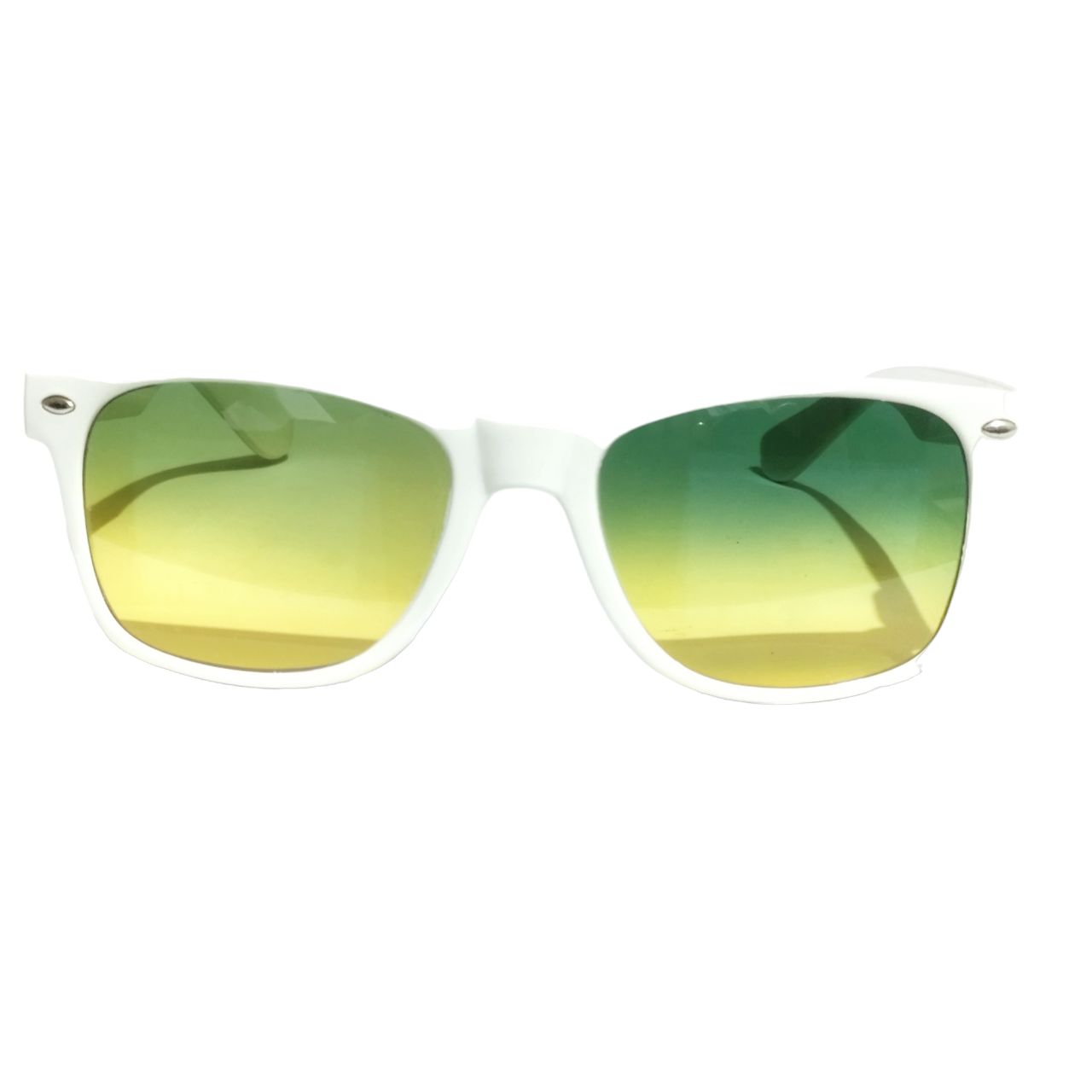 Classic White Square Gradient Sunglasses for Men & Women - Day to Night Transition Lenses for Driving, Beach, and Outdoor Activities