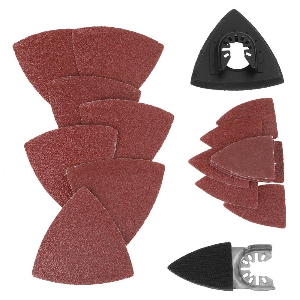 82Pcs Triangle Sanding Pads Kit for Oscillating Tools - Double Action Sanding Discs, Woodworking & Polishing Accessories - Perfect for DIY Projects, Furniture Refinishing, and Metal Surface Prep