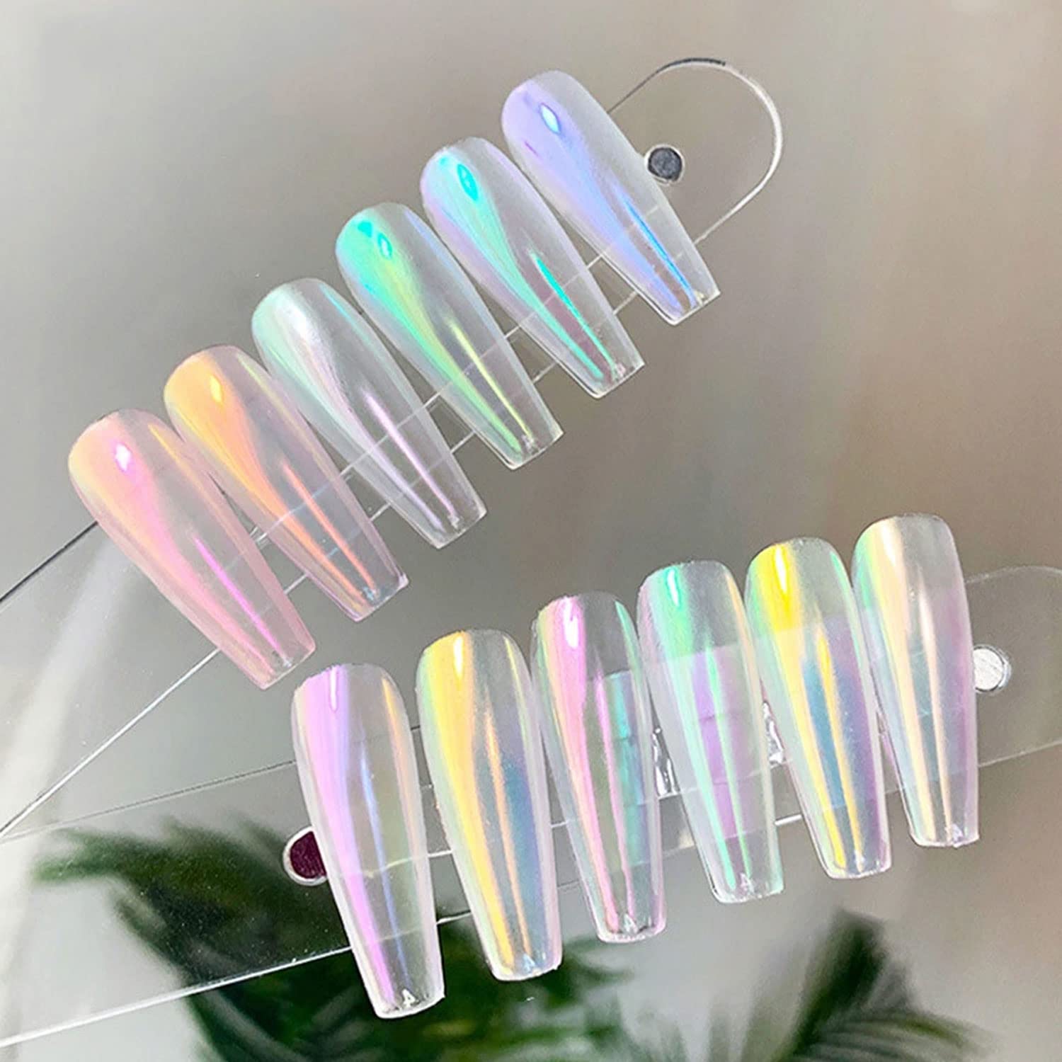 Mermaid Chrome Nail Powder - Aurora Nail Glitter for Gel Polish | Mirror Effect Pigment & Iridescent Nail Art Supplies | Perfect for Manicures, Nail Decoration & DIY Nail Designs
