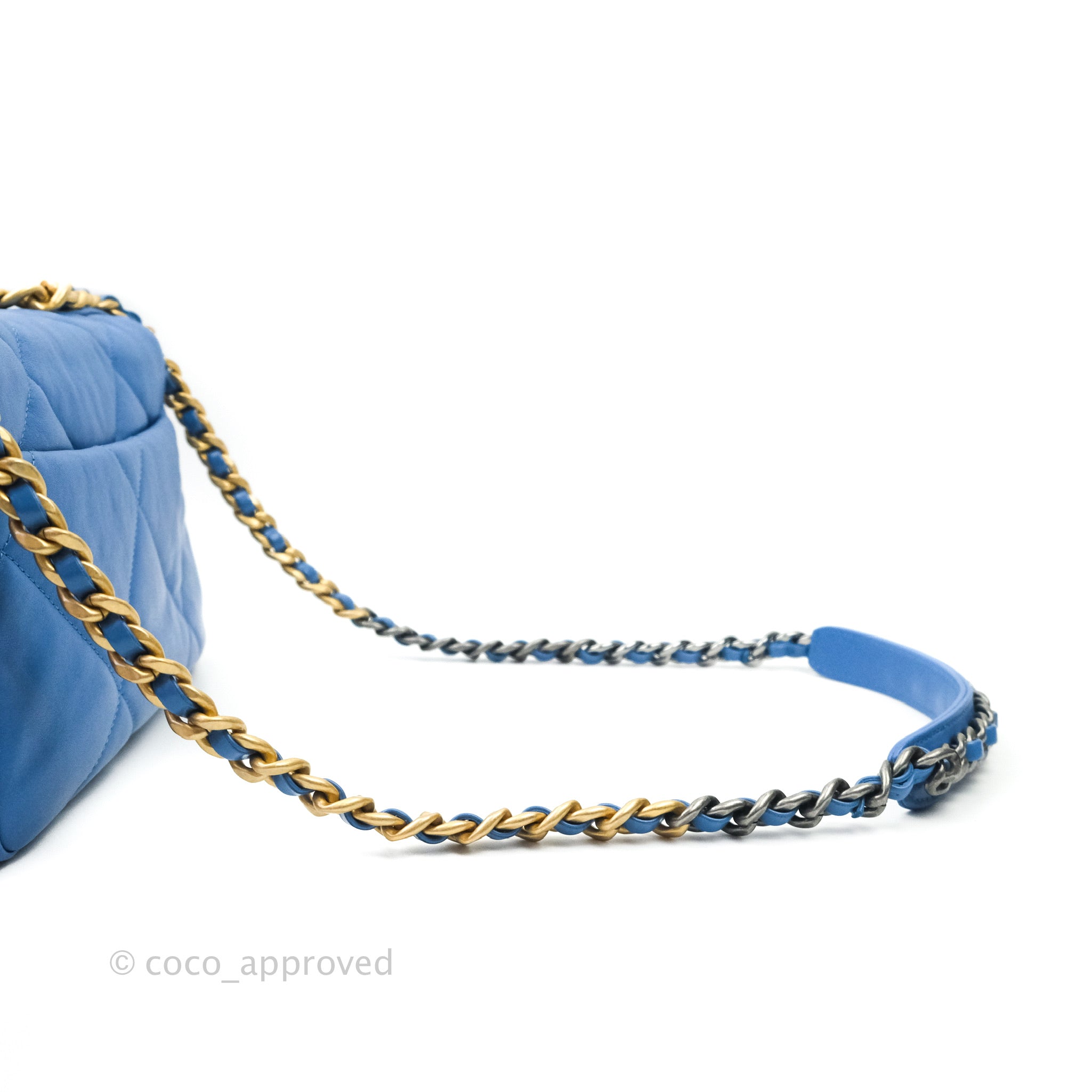 Chanel 19 Small Handbag in Blue with Mixed Hardware - Luxury Crossbody Bag for Women, Perfect for Date Night & Evening Events