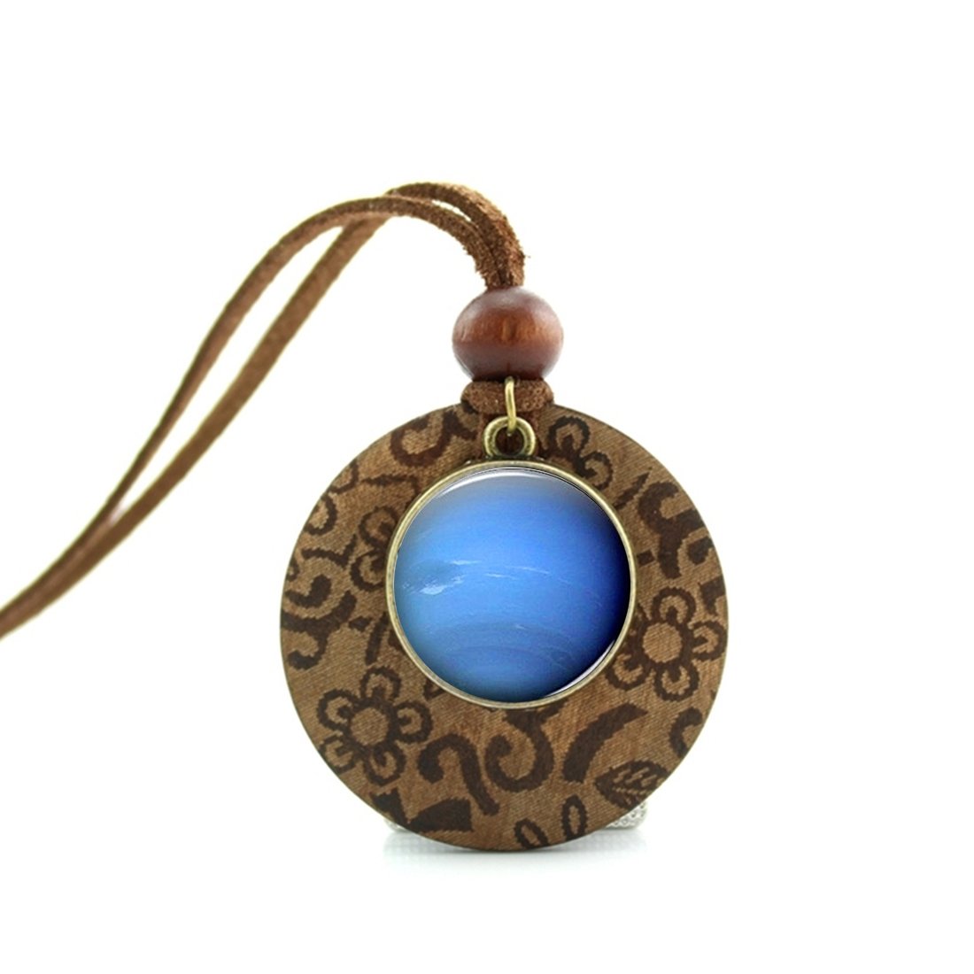 Vintage Neptune Lover Pendant Necklace - DOME-SPACE Retro Silver Jewelry for Women, Perfect for Romantic Dates, Anniversary Gifts & Boho Fashion Accessories