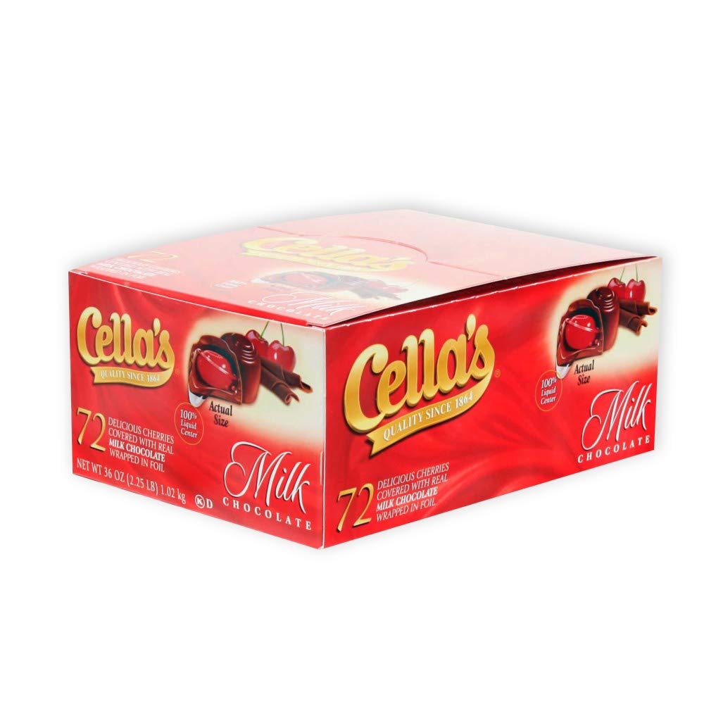 Cella's Milk Chocolate Covered Cherries - 72 Count Box | Gourmet Chocolate Covered Cherries | Perfect for Gifts, Parties & Holiday Treats