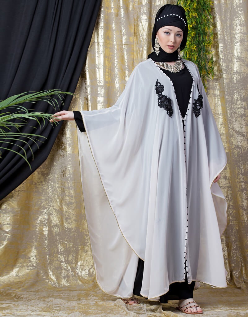 Elegant Embroidered Arabic Butterfly Abaya Kaftan Dress in Light Pink - Perfect for Eid, Weddings & Special Occasions