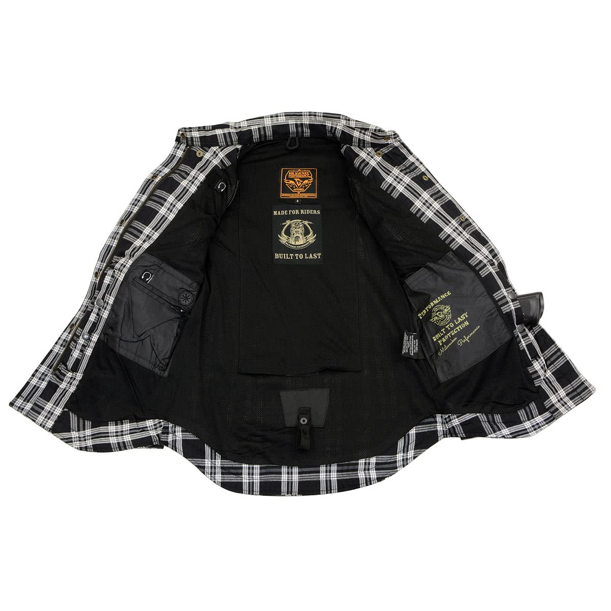Milwaukee Leather MPL2600 Women’s Plaid Flannel Biker Shirt with CE Approved Armor - Aramid Fiber Reinforced for Safety - Perfect for Motorcycle Riding and Outdoor Adventures