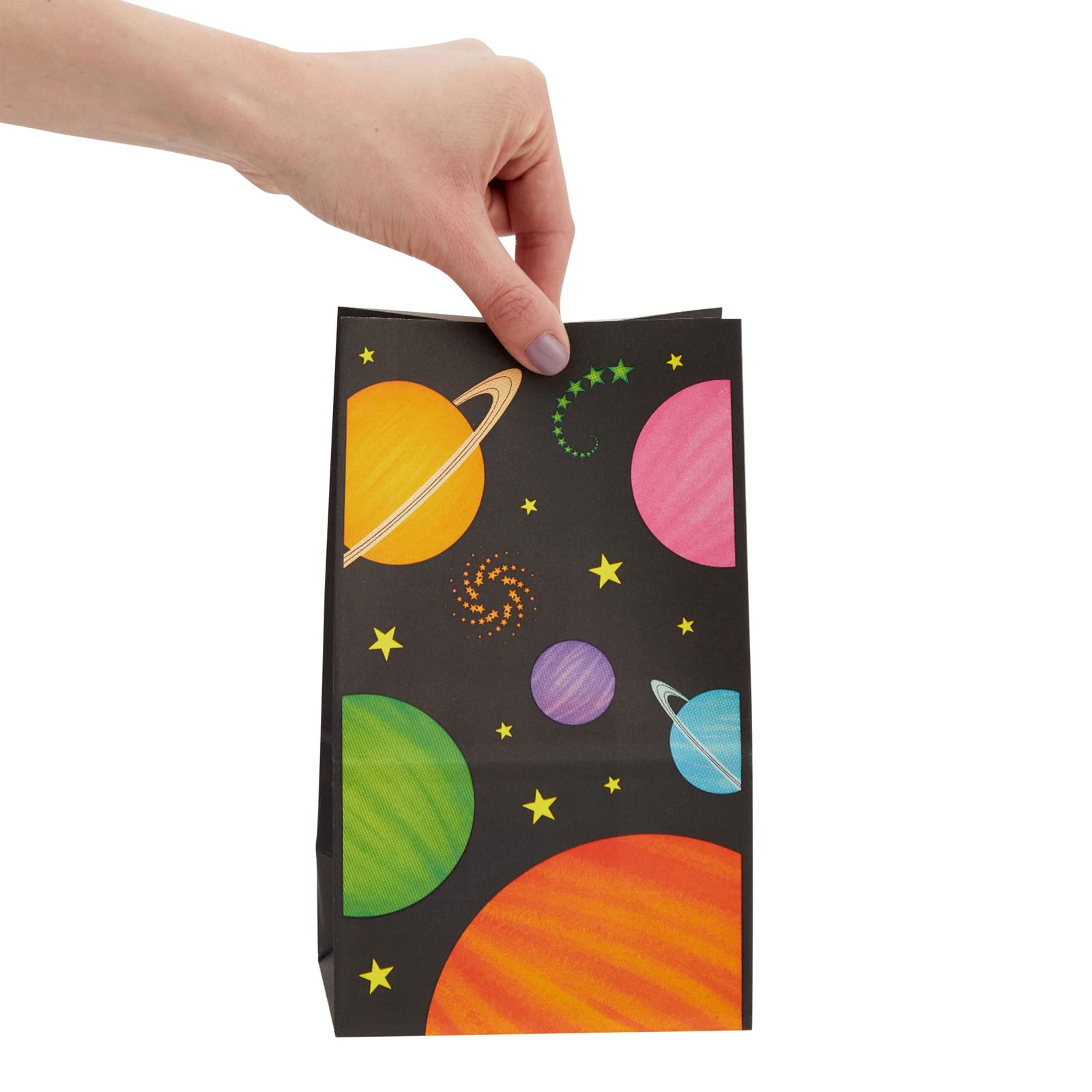 BLUE PANDA 36 Pack Outer Space Party Favor Bags for Kids - Solar System Planet Design Birthday Treat Bags (5.5 x 8.7 x 3.3 Inches) | Perfect for Birthday Parties, Classroom Rewards & Goodie Bags