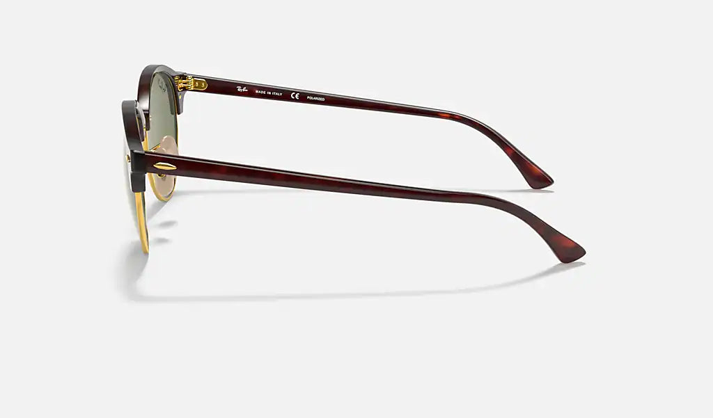 Ray Ban CLUBROUND RB4246 Sunglasses 51mm Tortoise Frame with Gray Green Lenses - Classic Round Eyewear for Men & Women, Perfect for Driving, Outdoor Activities & Fashion Statement