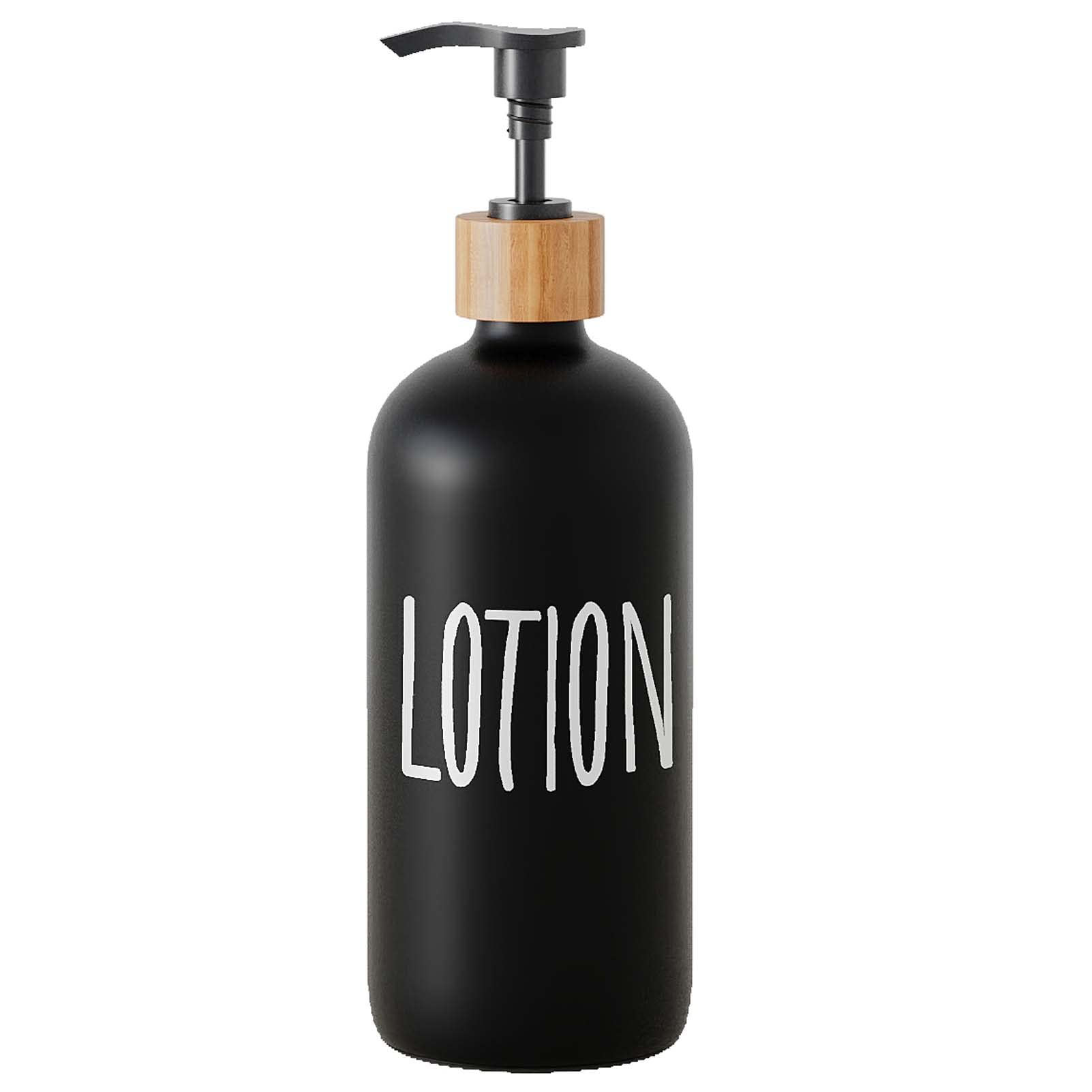 Refillable Matte Black Glass Lotion Dispenser - Hand & Body Lotion Bottle for Bedroom, Bathroom, or Vanity - Rustic Home Decor (Black) - Perfect for Moisturizing & Organizing Skincare Essentials