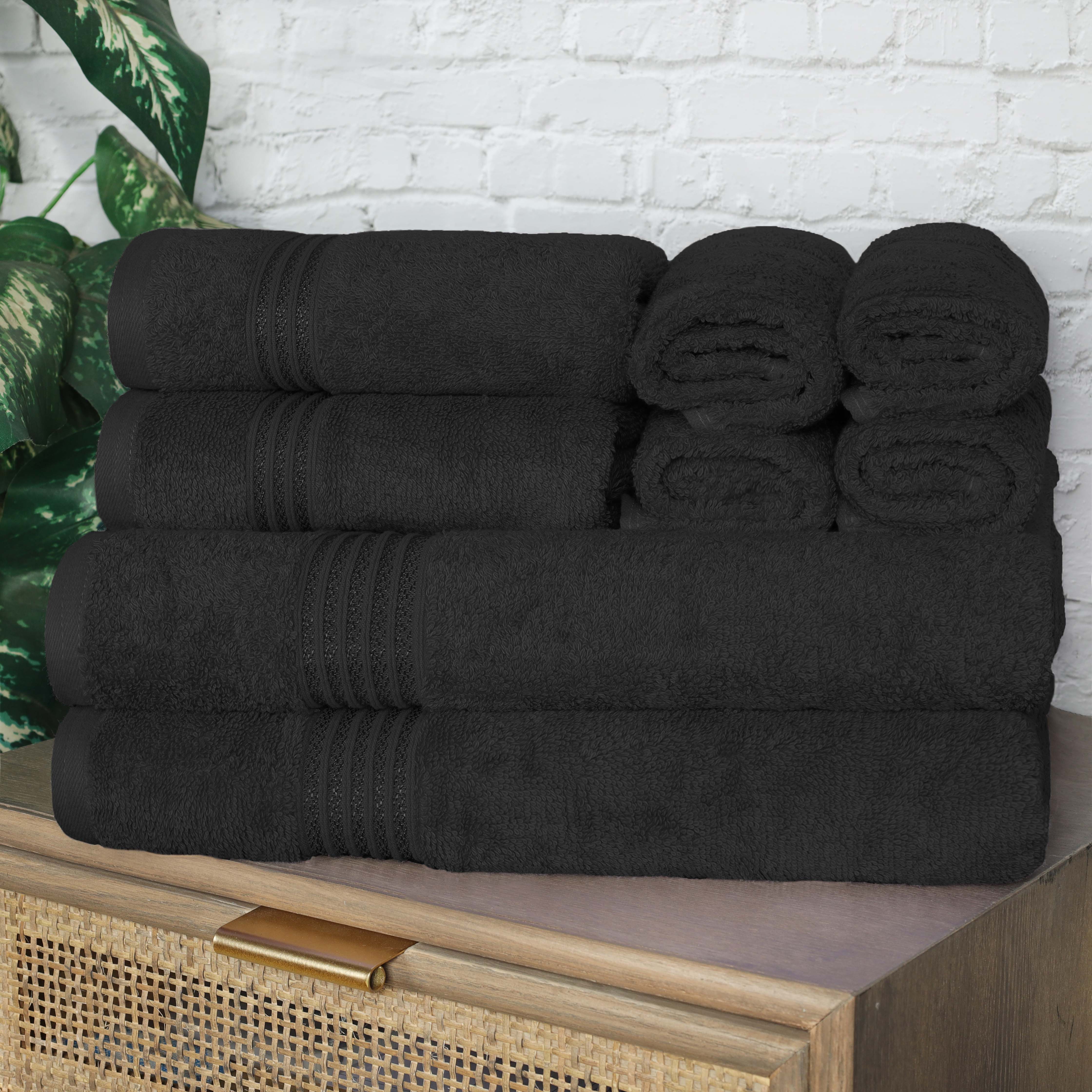 Premium Egyptian Cotton 8-Piece Bath Towel Set - Ultra Soft, Highly Absorbent & Quick-Drying - Perfect for Spa, Bathroom & Beach Use