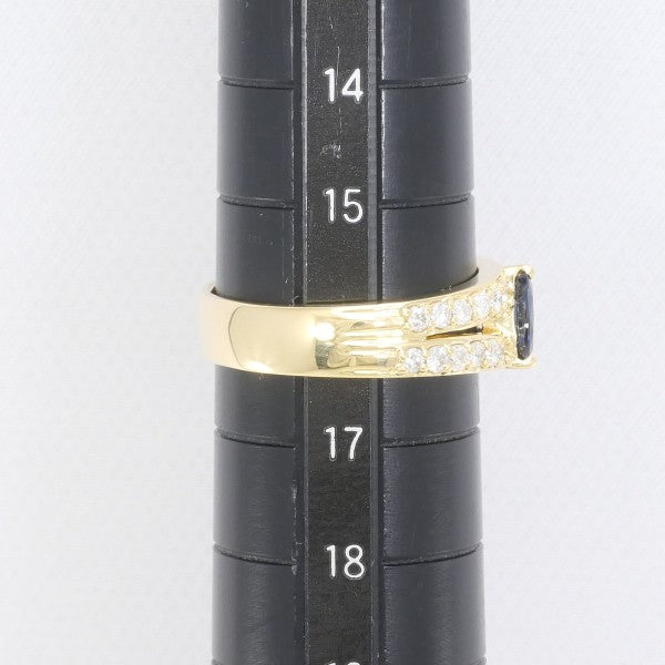 18K Yellow Gold Sapphire and Diamond Ring for Women - Elegant Blue Gemstone Engagement, Wedding, or Anniversary Jewelry Gift