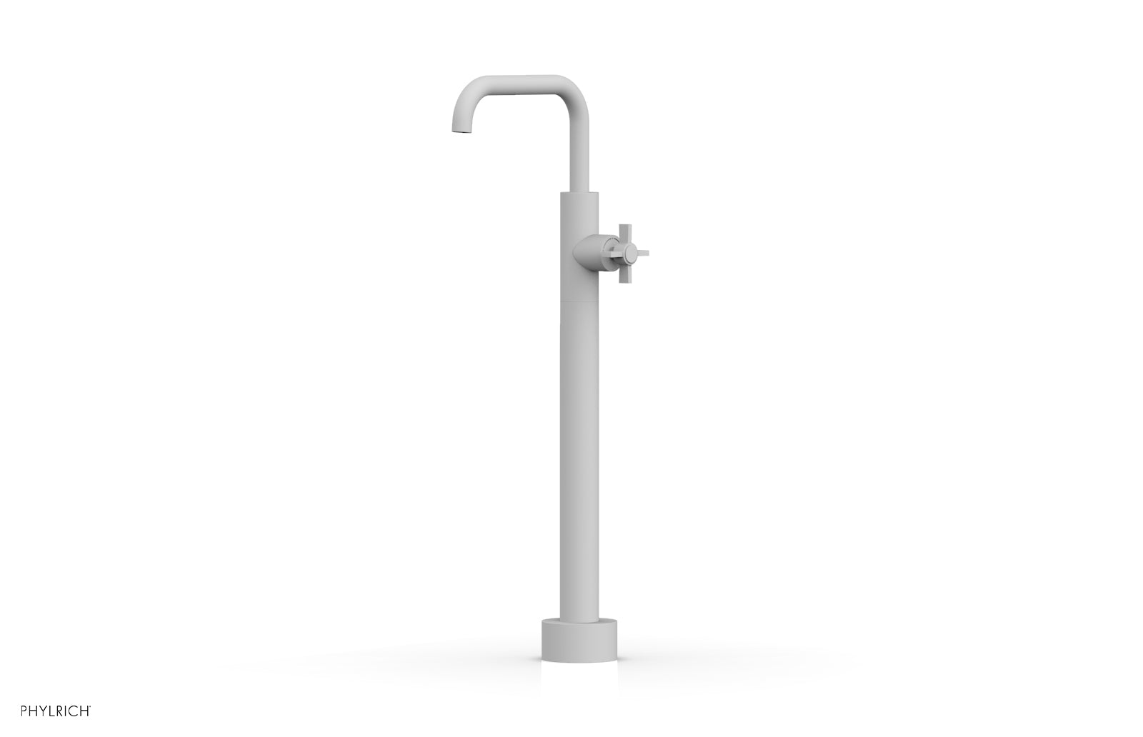 BASIC Low Floor Mount Tub Filler with Cross Handle - D132 45 04 - Perfect for Modern Bathroom Renovations and Spa-Like Showower Experiences