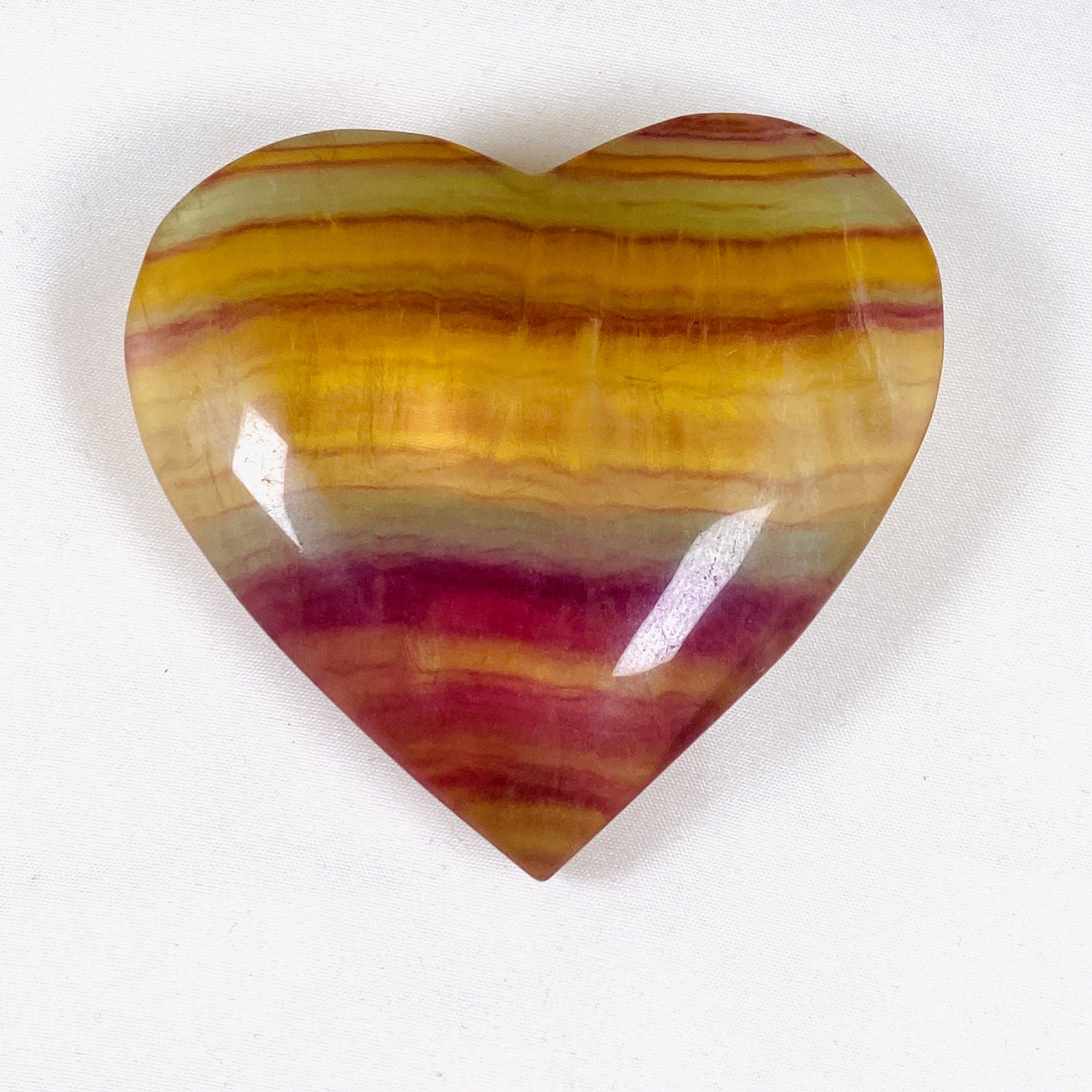 Rainbow Fluorite Heart Pendant RFH-03 - Healing Crystal Jewelry for Meditation, Energy Balancing & Spiritual Growth