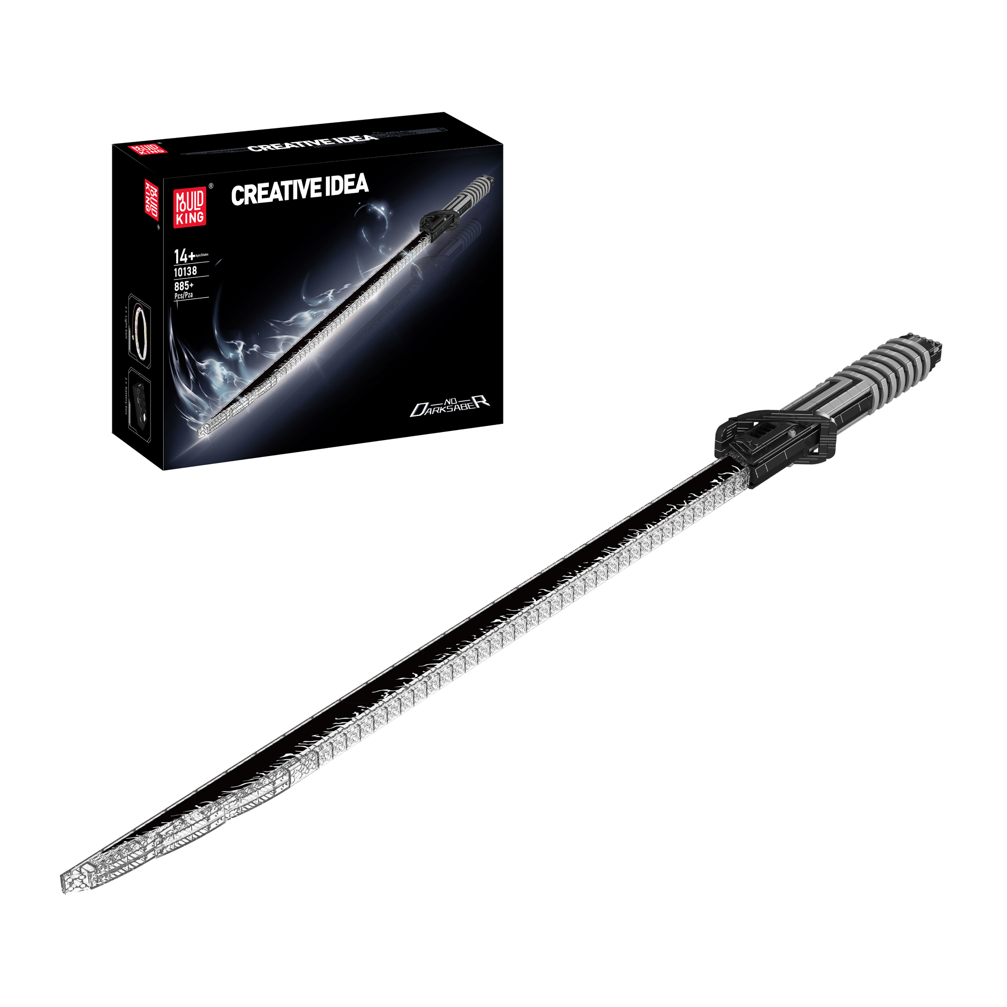 Mould King 10138 Black Saber Life-Sized Replica Building Set | 885 PCS Star Wars Model Kit for Collectors & Fans | Perfect for Home Display, Cosplay Props, and Gift Giving