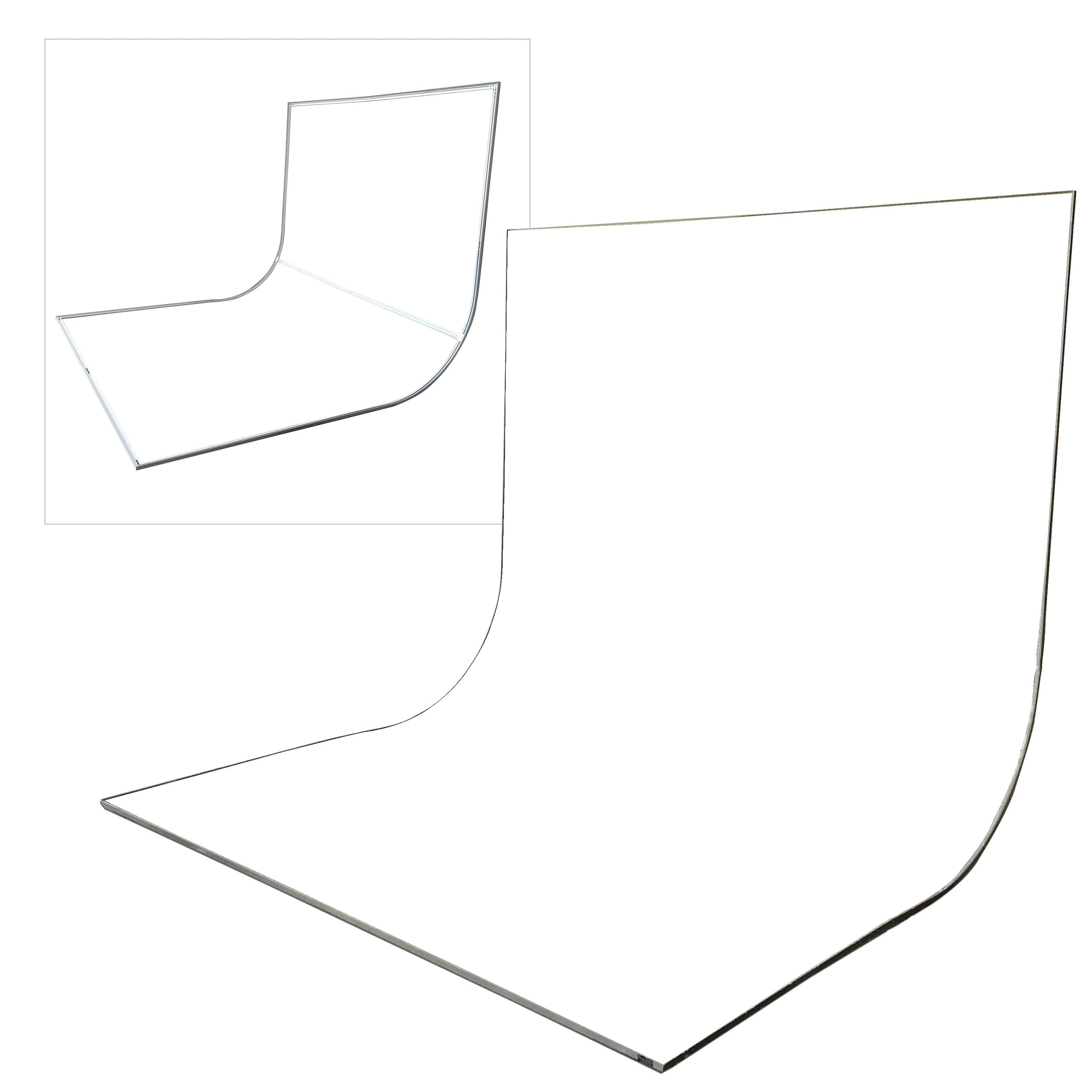 EasiFrame Curved Self-Supporting Portable Studio Infinity Cove Cyclorama Background Kit V2 - Professional White Seamless Backdrop for YouTube Videos, Product Photography & Live Streaming (Perfect for Home Studios, E-commerce & Content Creation)