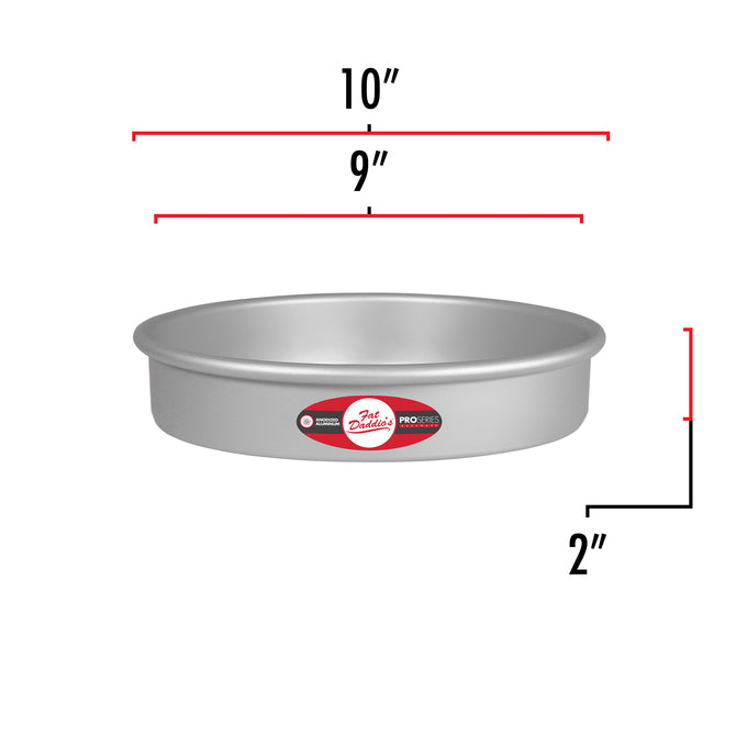 Fat Daddio's Pro Series 2-Inch Height Round Cake Pan - Professional Baking for Birthday, Wedding & Party Cakes