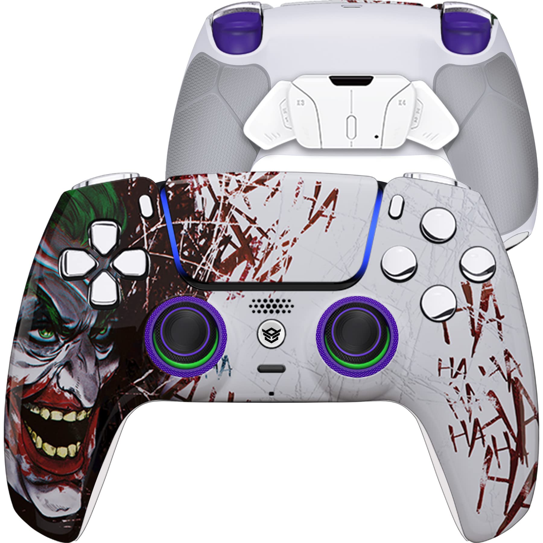 HEXGAMING RIVAL PRO Wireless Gaming Controller for PS5/PS4 - Back Buttons, Mouse-Click Triggers, Interchangeable Thumbsticks, Ergonomic Design - Perfect for FPS, Racing & Competitive Gaming (Clown Edition)
