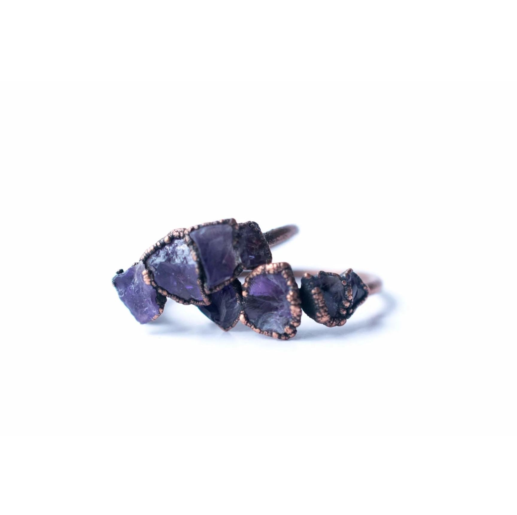 Multi Stone Amethyst Ring for Women - Elegant Purple Gemstone Jewelry for Gift, Wedding & Everyday Wear