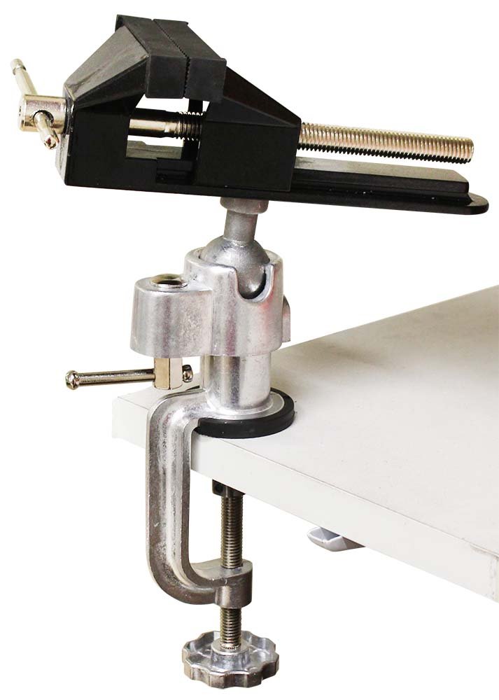 Heavy Duty Table Vise with Drill Clamp & 360° Ball Joint Swivel - Perfect for Woodworking, Metalworking, and DIY Projects