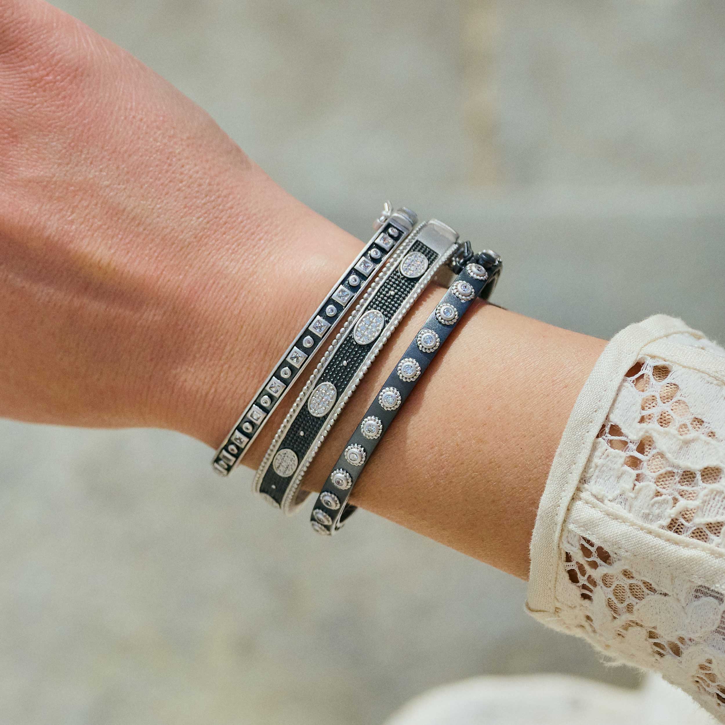 Stack This! Oval Eternity Hinged Bangle Bracelet - Elegant Stackable Jewelry for Women, Perfect for Layering with Other Bangles | Gift Idea for Her, Birthday, Anniversary, Valentine's Day