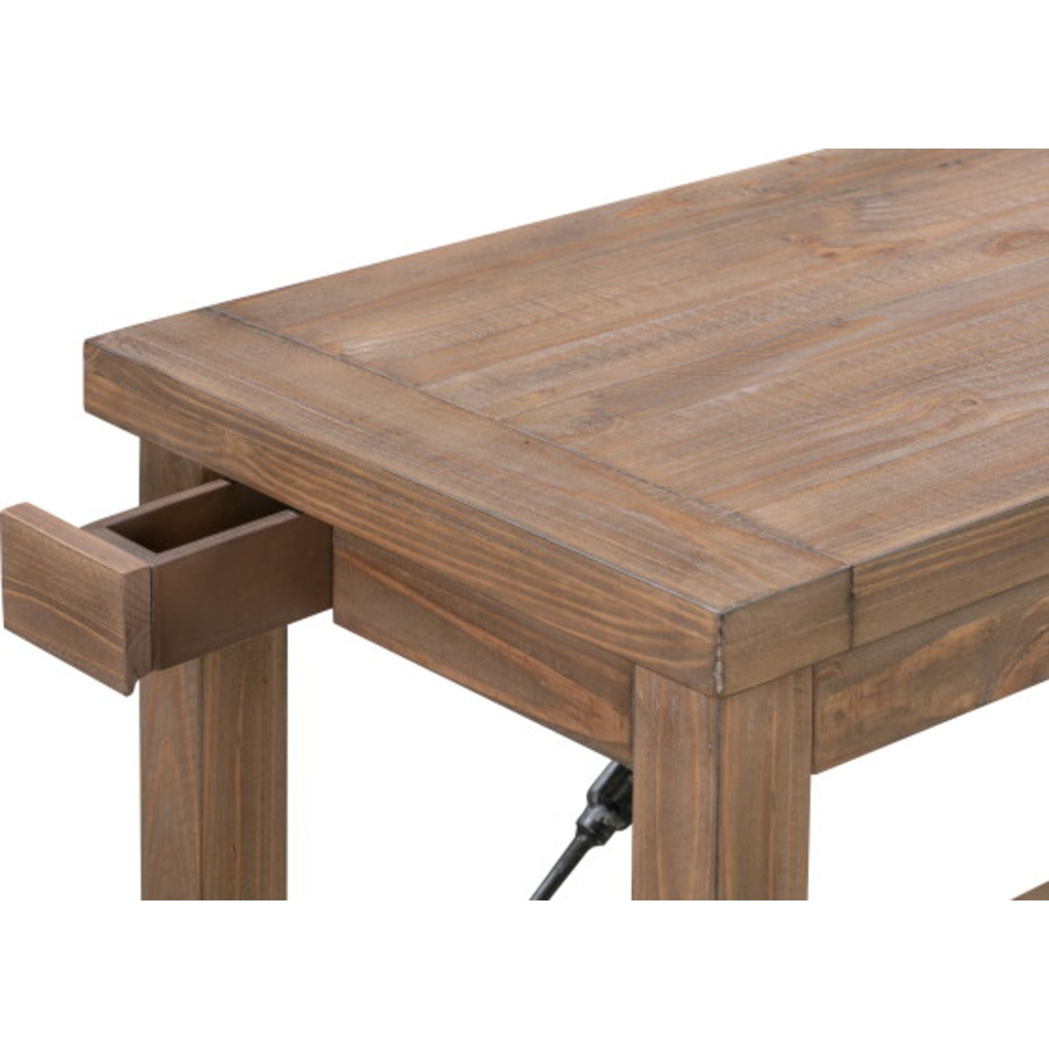 Flint Oak Wooden Desk - Rustic Autumn Home Office Furniture for Study & Work | Durable Writing Desk with Vintage Charm