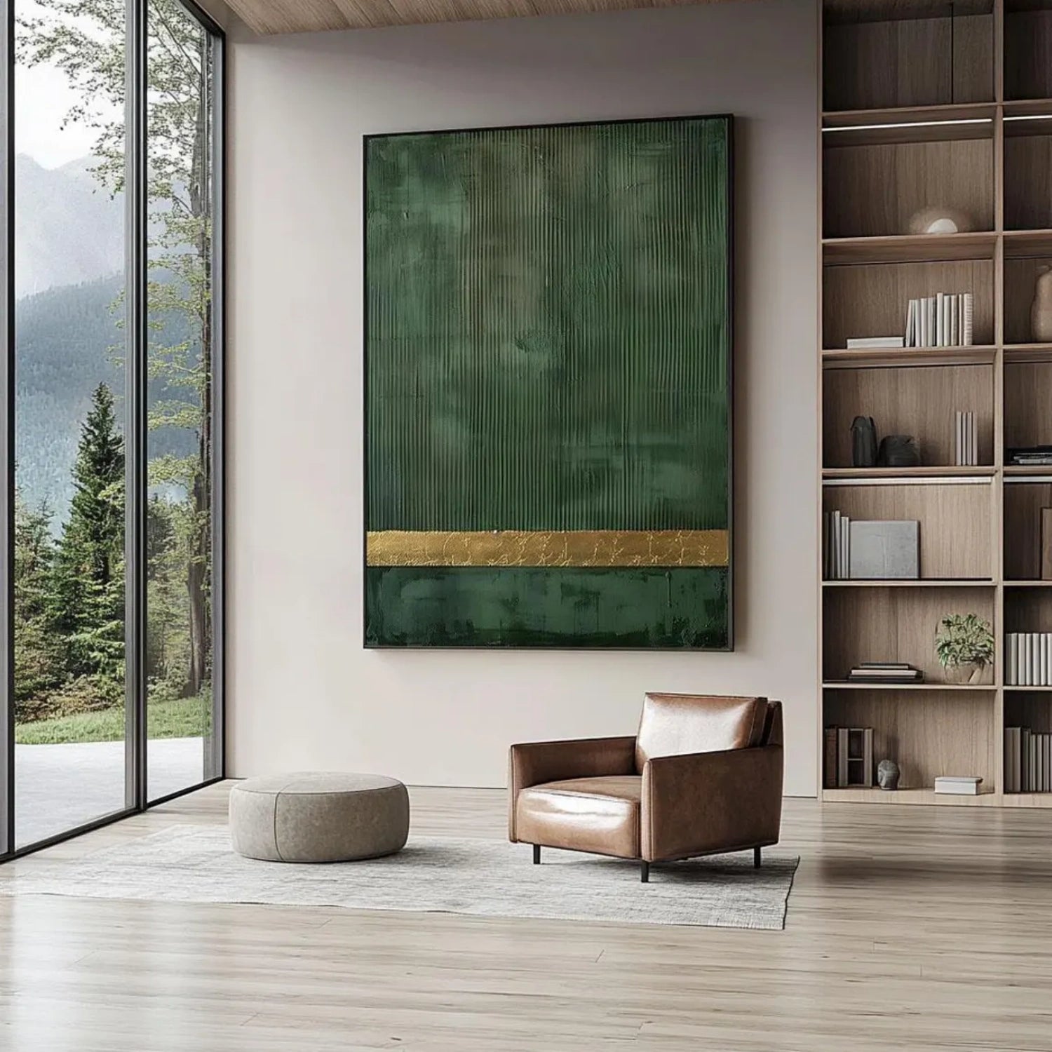 Blue & Green Abstract Wall Art Print #BG124 - Modern Home Decor for Living Room, Bedroom & Office