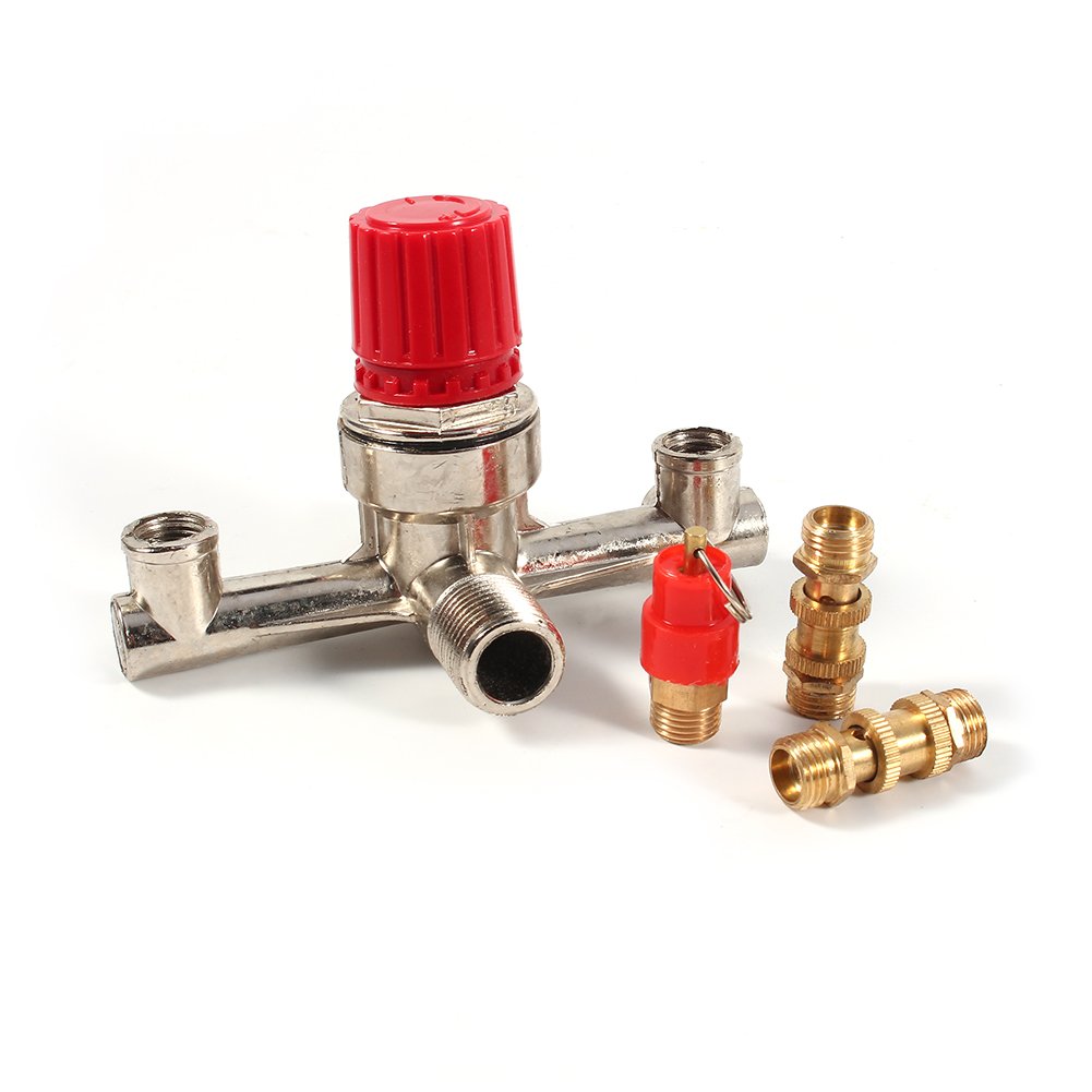 High-Quality Double Outlet Tube Alloy Air Compressor Switch Pressure Regulator Valve - Replacement Part for Industrial & Home Workshop Use