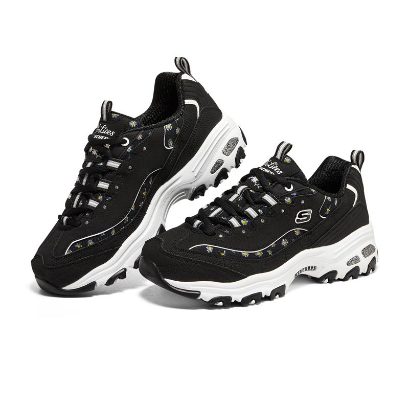D'LITES 1.0 Women's Fashion Sneakers - Black & White Casual Comfort Shoes for Walking, Running & Everyday Wear | Trendy Athletic Footwear for Women