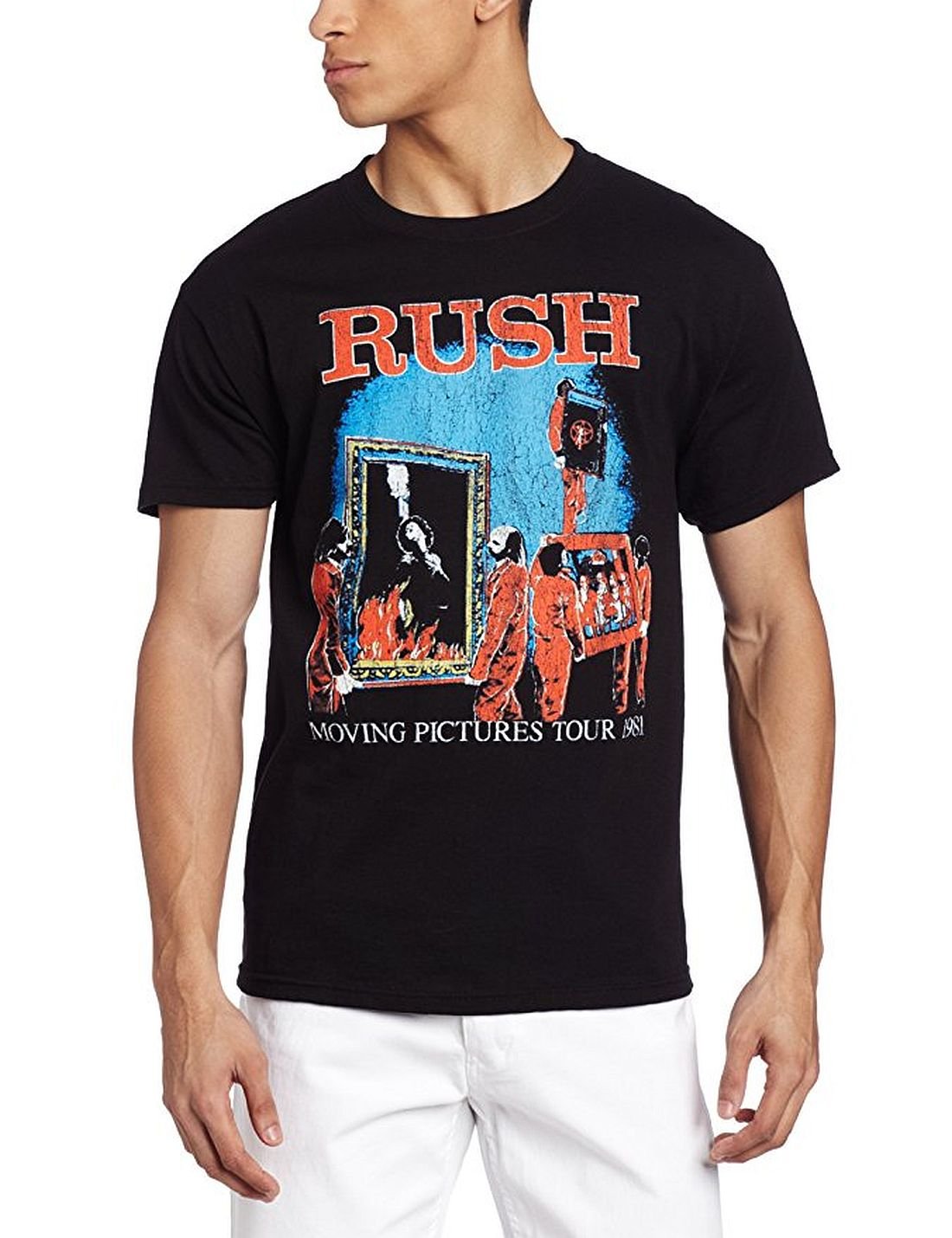 Vintage 1981 Bravado Rush Moving Pictures Tour T-Shirt - Classic Rock Band Merchandise for Concerts & Music Fans