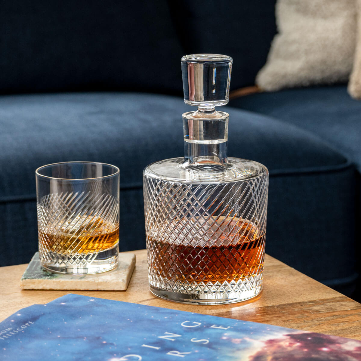 Premium Bourbon Street 3-Piece Whiskey Gift Set - Handcrafted Glass Decanter & 2 Rocks Glasses for Bourbon, Scotch & Whiskey Lovers | Perfect for Home Bars, Gifts & Entertaining