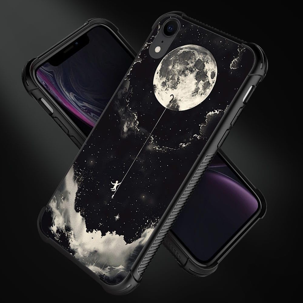 CARLOCA iPhone XR Case - Shockproof Protective Cover for Men & Boys | Climbing The Moon Design | Durable & Stylish Phone Case for Outdoor, Work & Daily Use