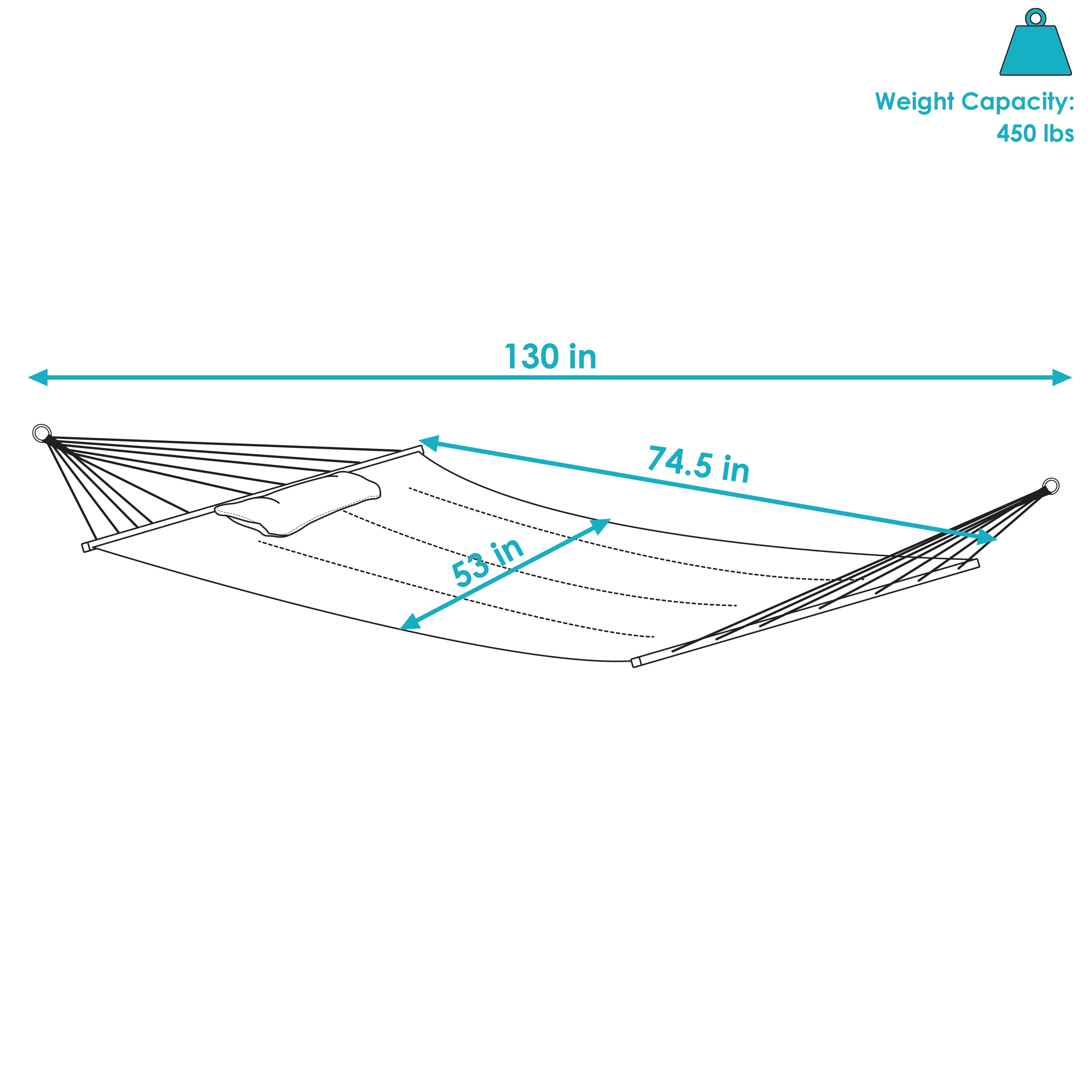 Sunnydaze 2-Person Outdoor Hammock with Spreader Bar - Watermelon & Chevron Pattern for Backyard, Patio, or Beach Relaxation