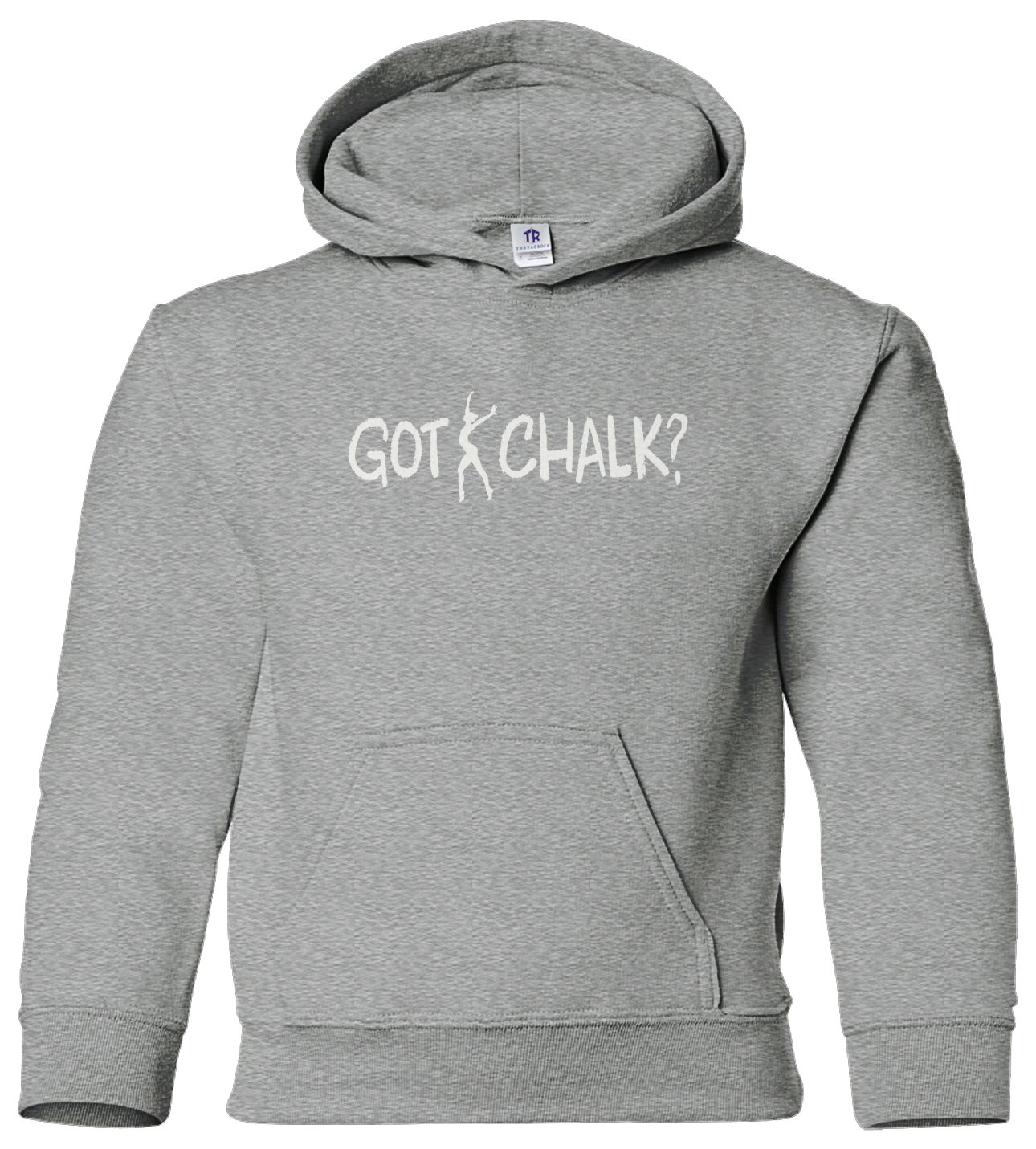 Threadrock Big Girls' Got Chalk Gymnastics Hoodie - Youth Pullover Sweatshirt for Girls - Perfect for Gymnastics Practice, Cheerleading & Casual Wear