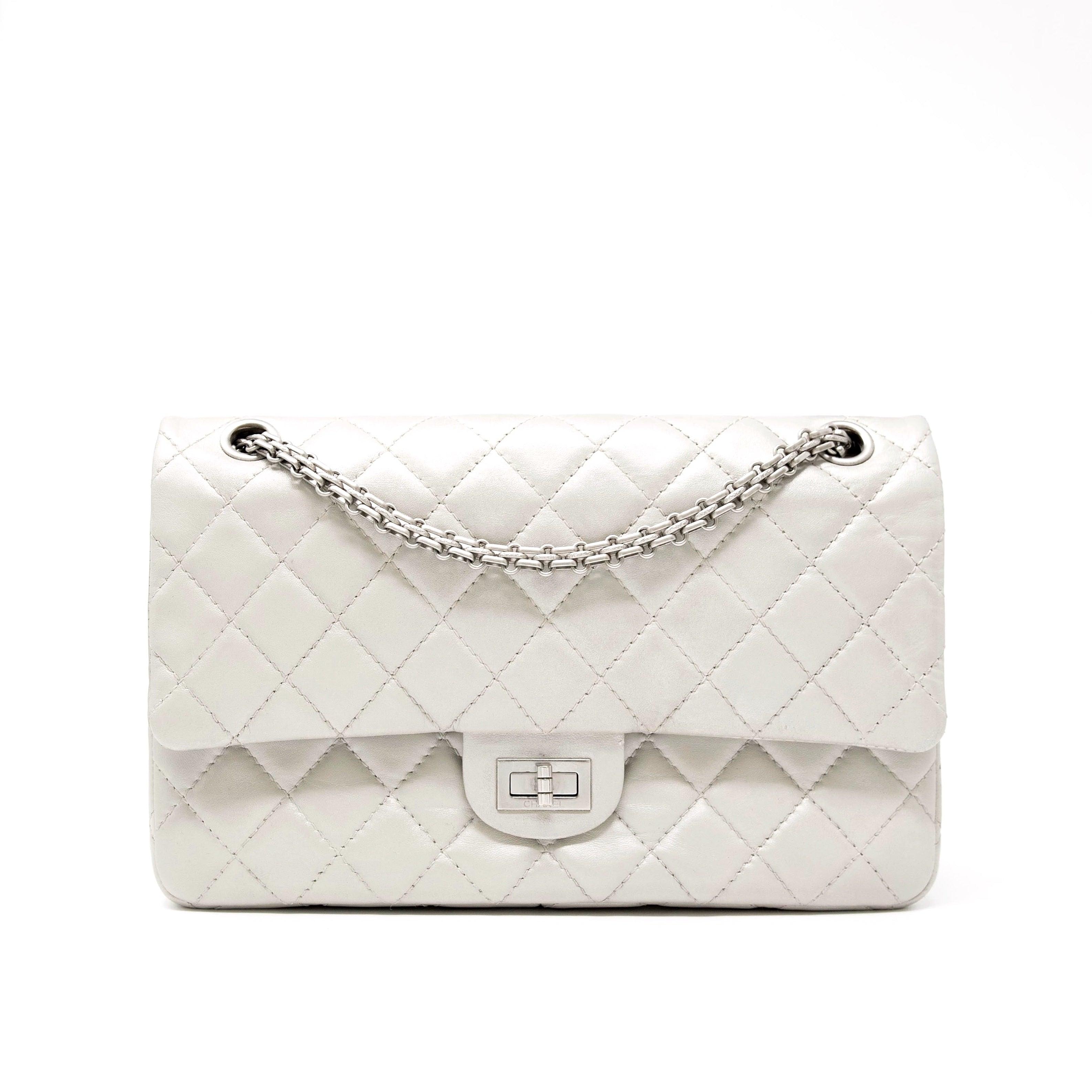 Authentic Chanel Silver 2.55 Reissue 226 Flap Bag - Luxury Designer Handbag for Women | Perfect for Evening Events, Date Nights & Special Occasions