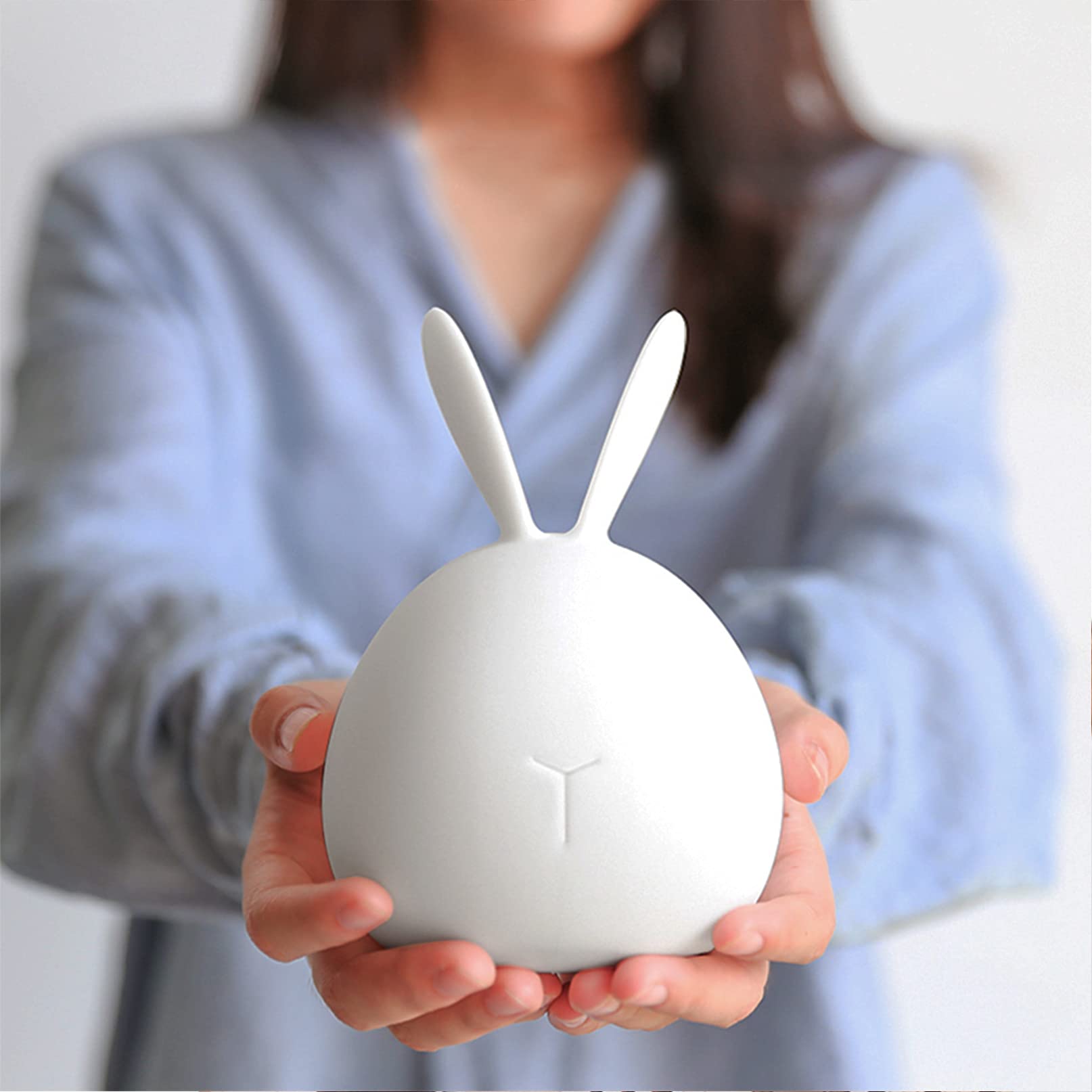 Adorable Bunny Night Light - Portable LED Silicone Animal Lamp with 7 Color Changing Modes, Touch Control for Bedroom & Kids Room Decor - Perfect Night Light for Teens, Children and Nursery Rooms (Ideal for Bedtime, Reading, Night Feedings & Soothing Kids)