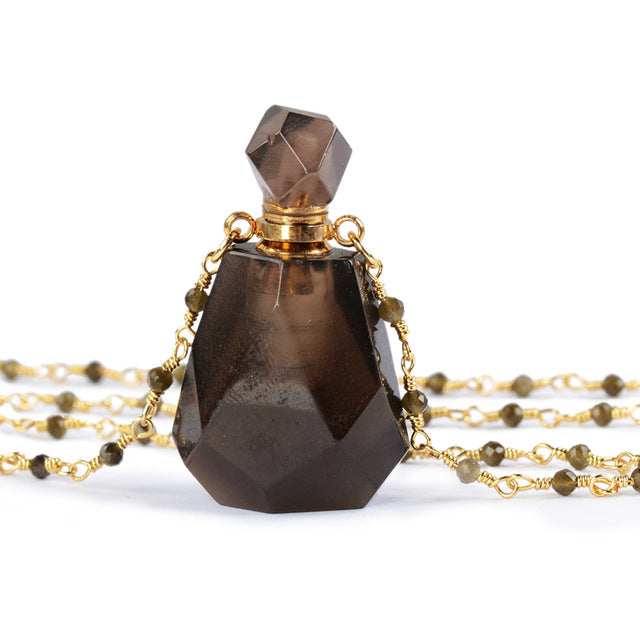 Miraculous Crystal Perfume Bottle Pendant Necklace - Elegant Jewelry Gift for Women - Perfect for Parties, Weddings & Special Occasions