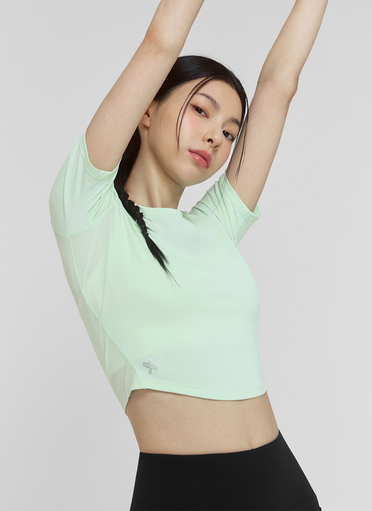 Ice Scent Crop Short Sleeve T-Shirt for Women - Breathable Summer Top for Yoga, Gym & Casual Wear