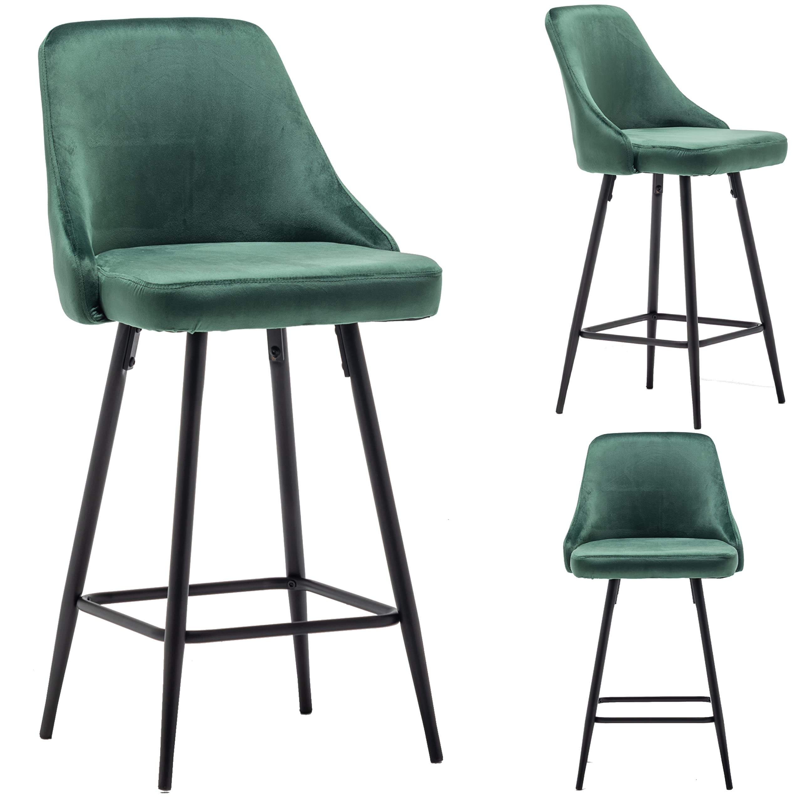 BTEXPERT® Set of 2 Premium Upholstered Dining Bar Stools - 25
