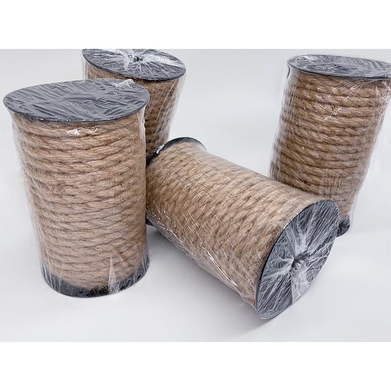 Natural Jute Rope 10mm x 30m - Eco-Friendly Hemp Rope for DIY Crafts, Cat Scratching Posts, Home Decor & Garden Projects - Perfect for Macrame, Wrapping, and Decorative Knotting