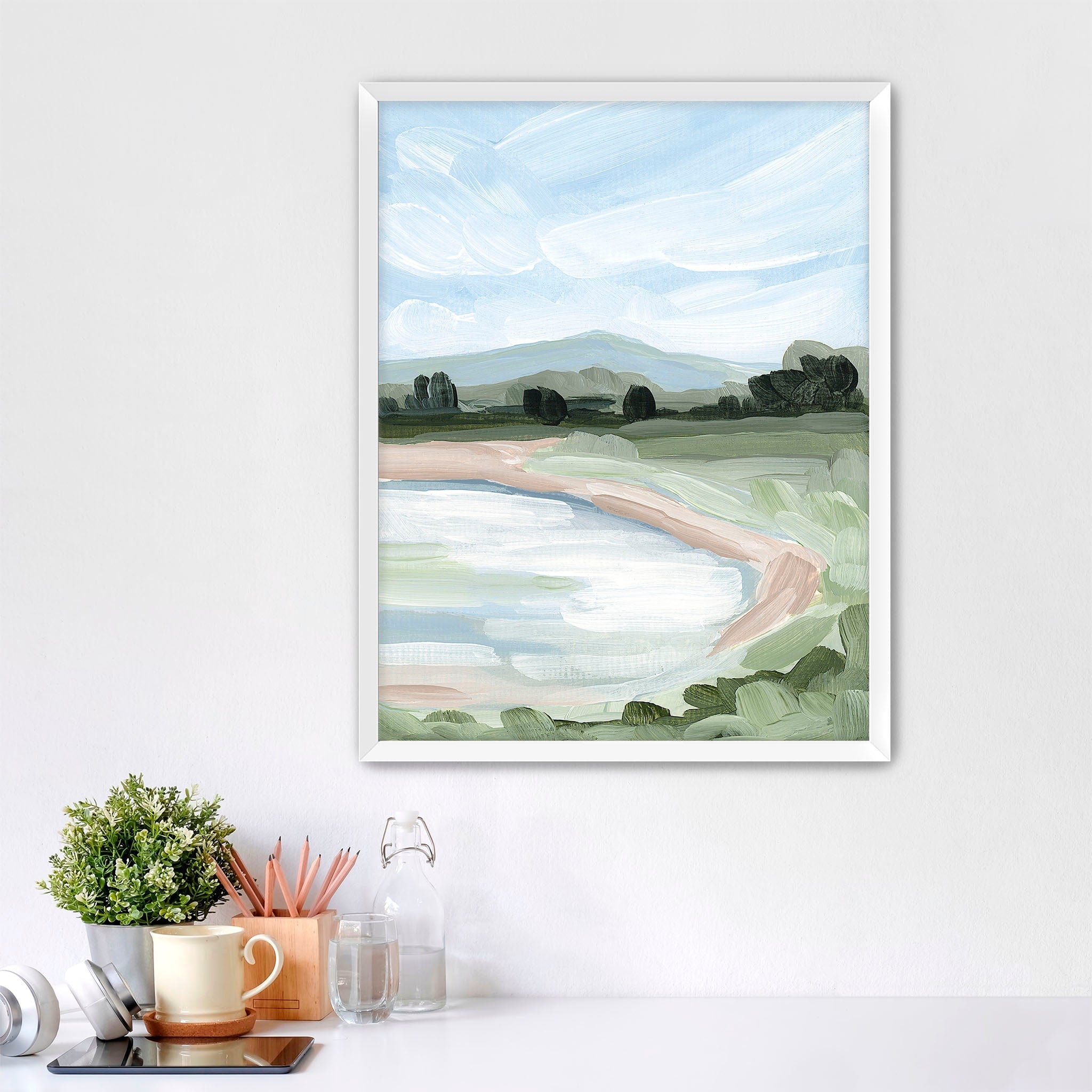 Catamount Reservoir Landscape Art Print - Stunning Nature Wall Decor for Living Room, Bedroom & Office