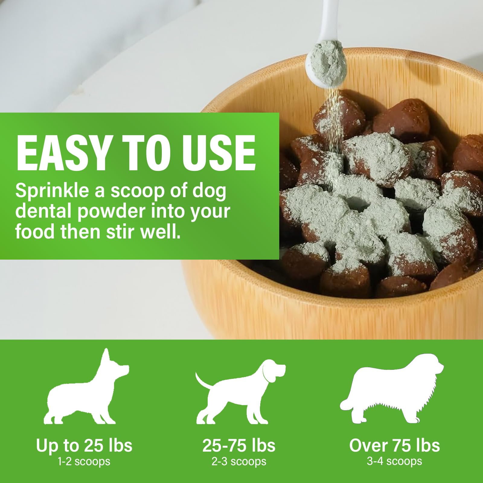 Natural Dog Dental Powder for Fresh Breath - Teeth Cleaning & Plaque Control for Dogs & Cats (100g) | Reduce Bad Breath & Improve Oral Health - Perfect for Daily Dental Care at Home