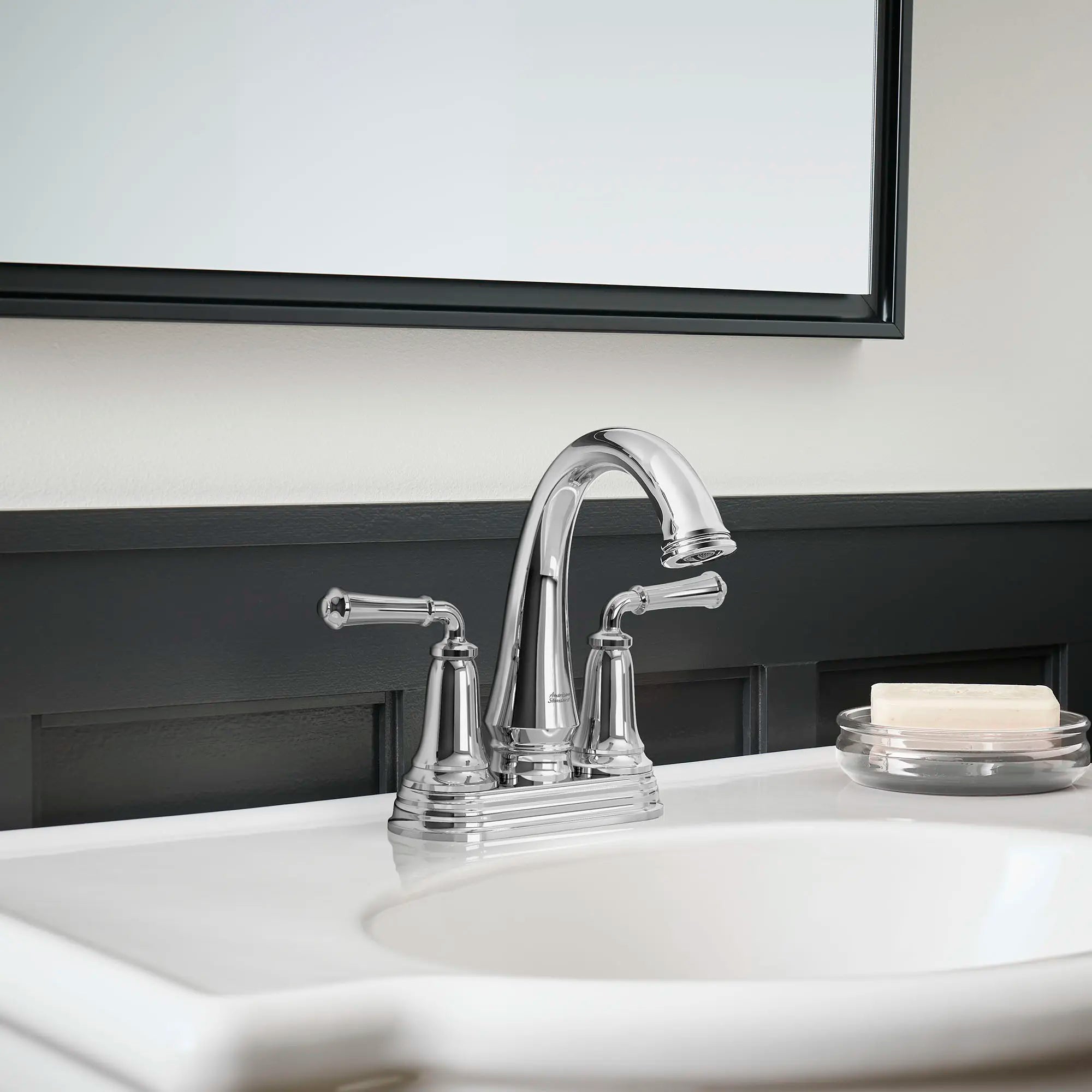 Delancey® 4 Inch Centerset 2 Handle Bathroom Faucet - 1.2 GPM/4.5 LPM Water-Saving Design with Lever Handles - Perfect for Small Bathrooms, Powder Rooms & Guest Baths