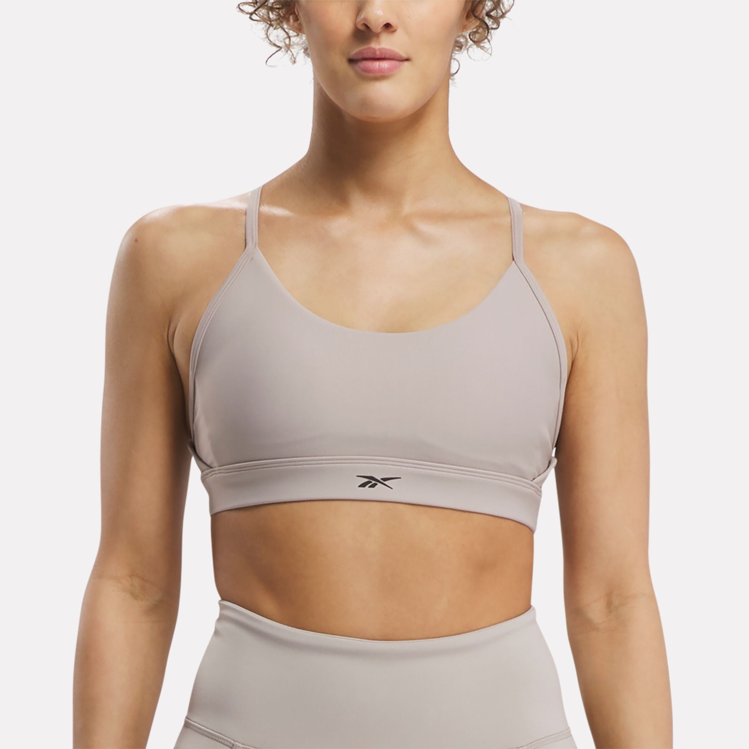 Lux Strappy Sports Bra for Women - High Support Workout Bra in Ash Gray - Perfect for Yoga, Running & Gym