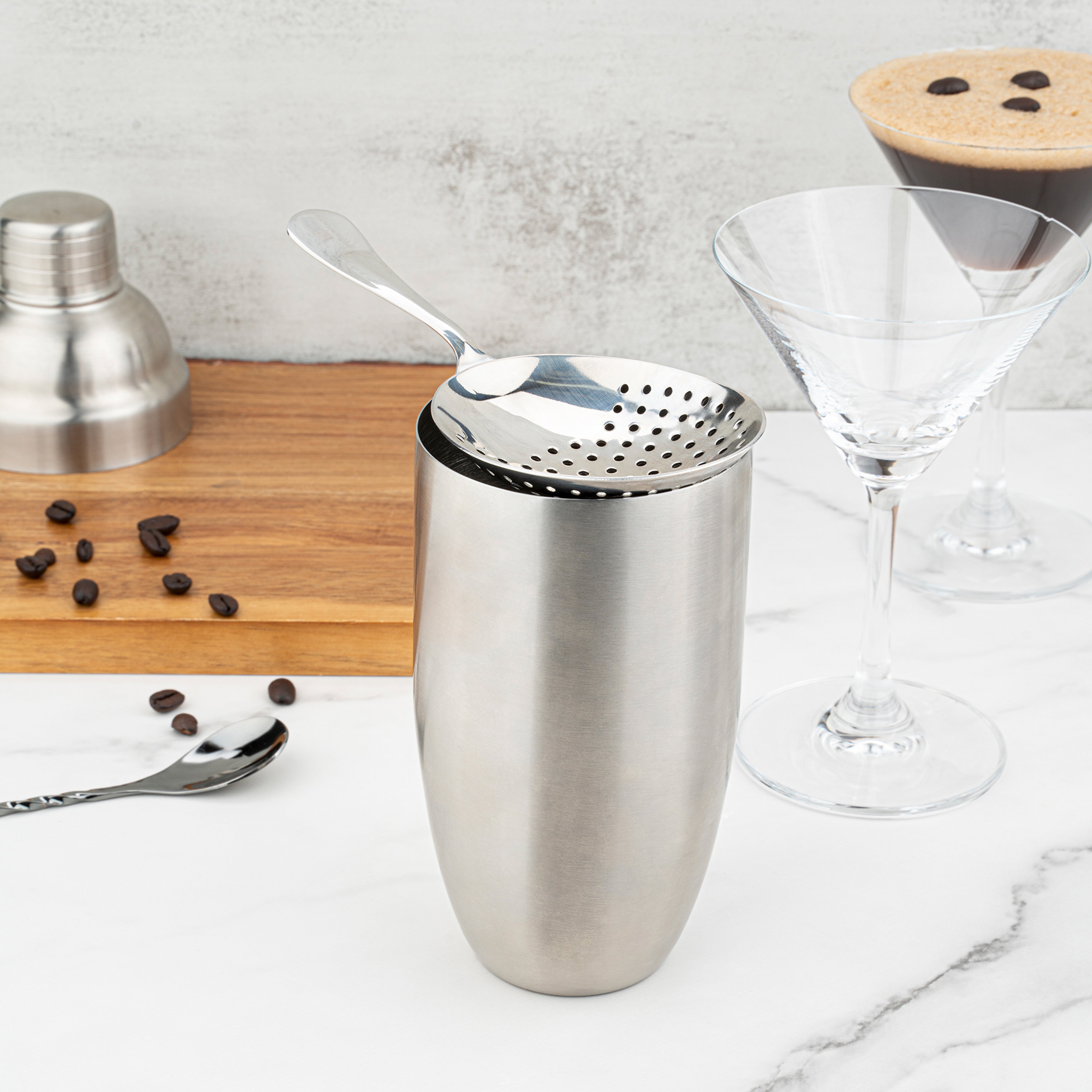 Premium Bar Lux Stainless Steel Julep Strainer - 6.5